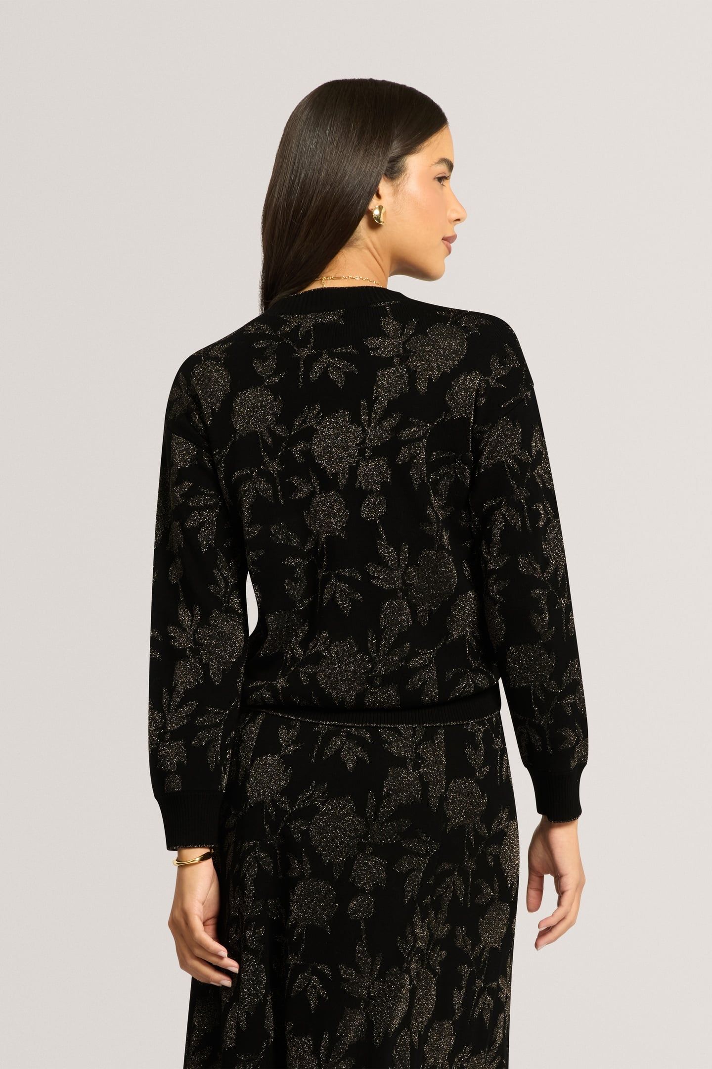 CROPPED JACQUARD JUMPER BLACK 2
