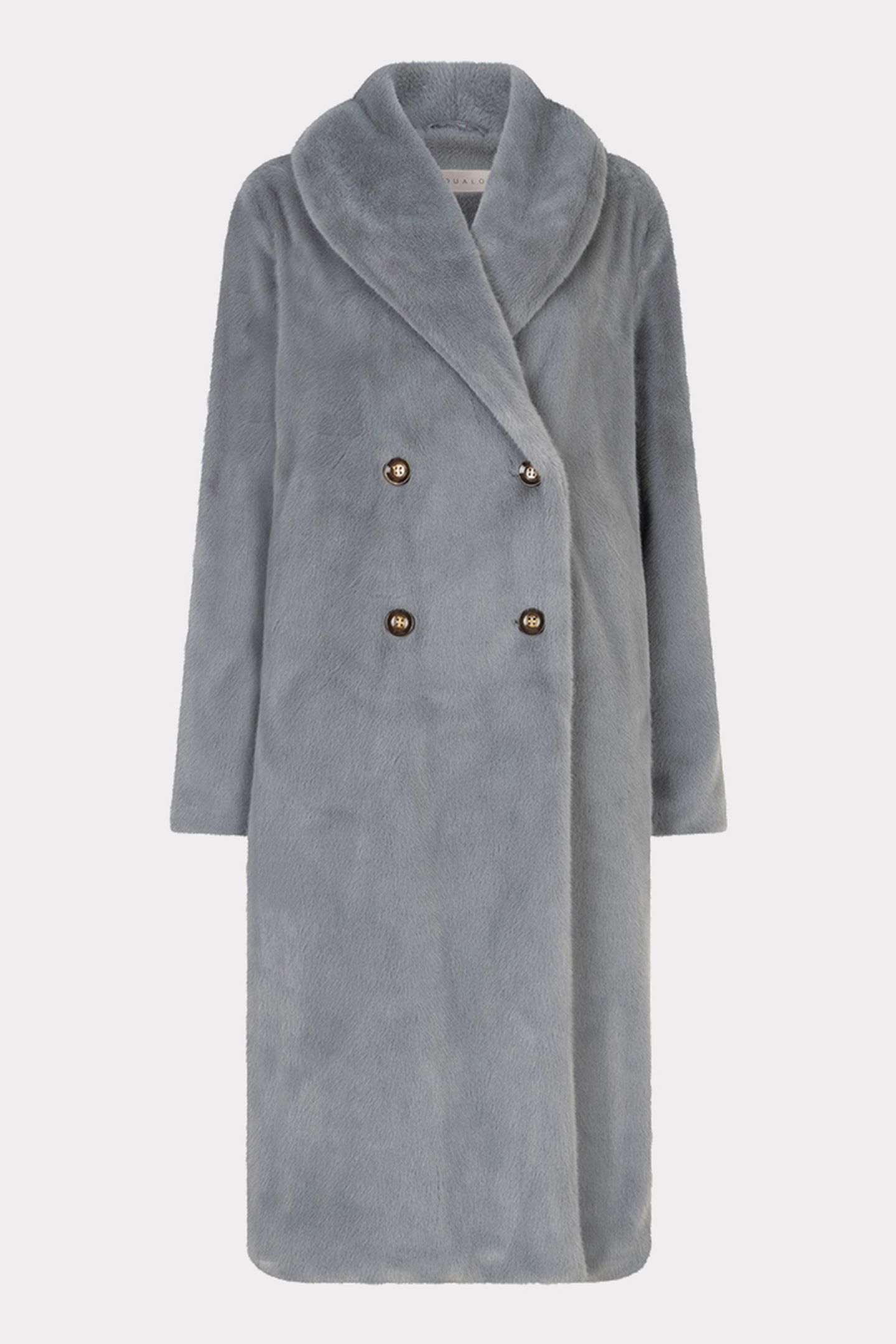 COAT SHAWL COLLAR FAKE FUR GREY 4
