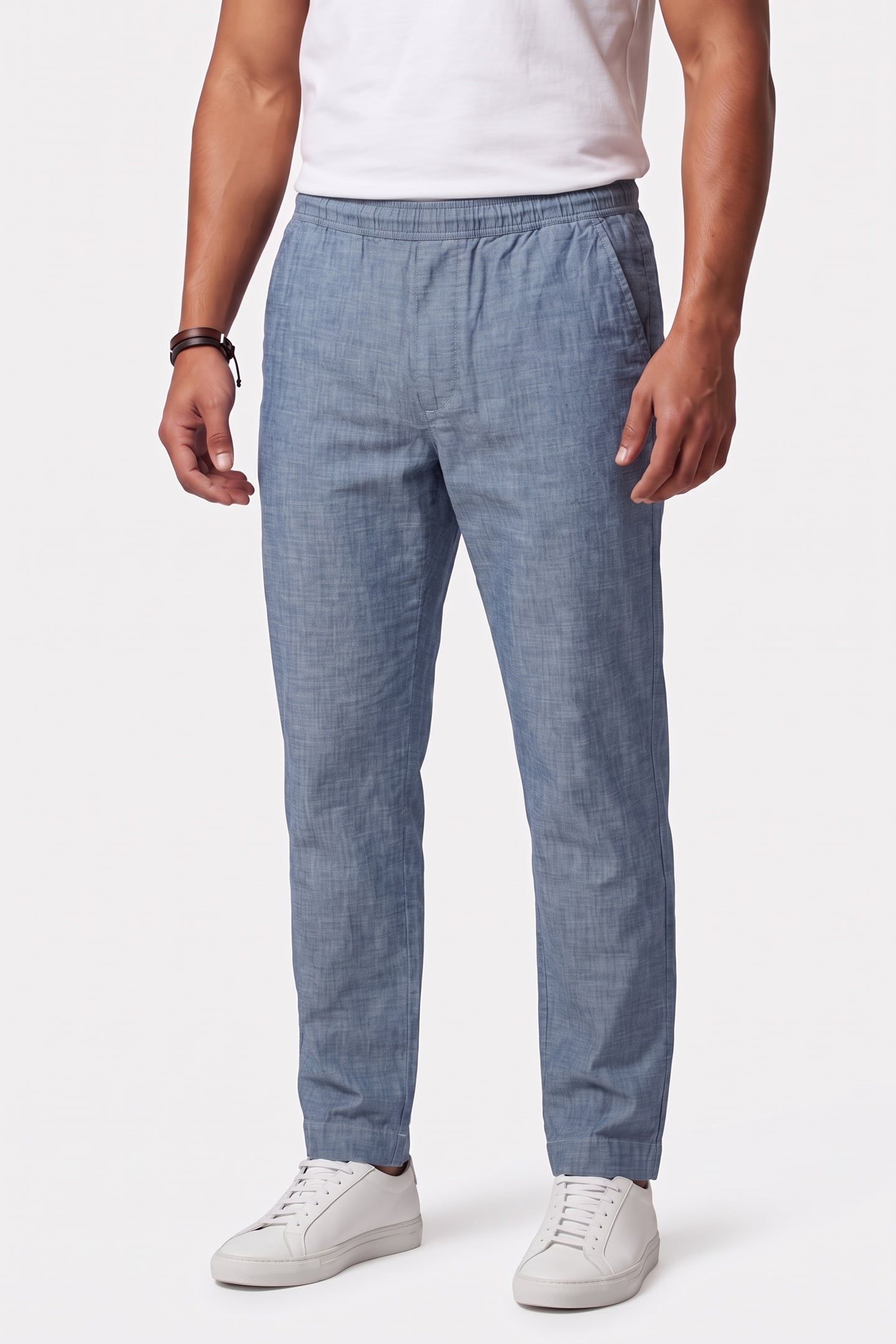 STRAIGHT CHAMBRAY PU BLUE DESCENT 1