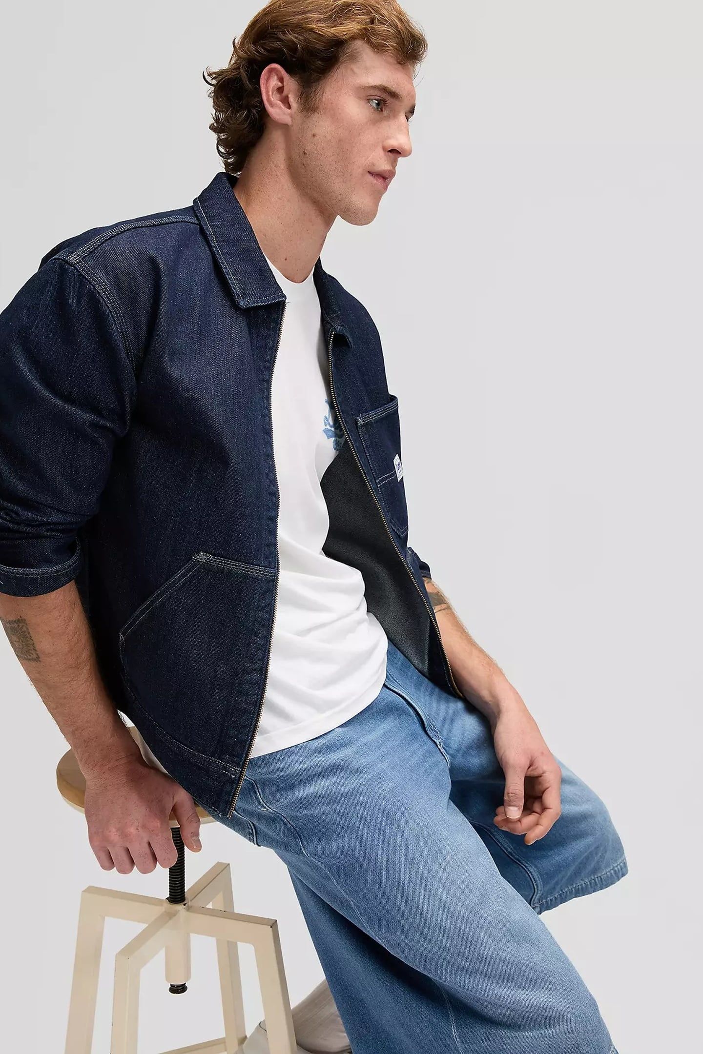 JORT WITH DRAWSTRING MID STONE LOOSE DENIM BLUE 6
