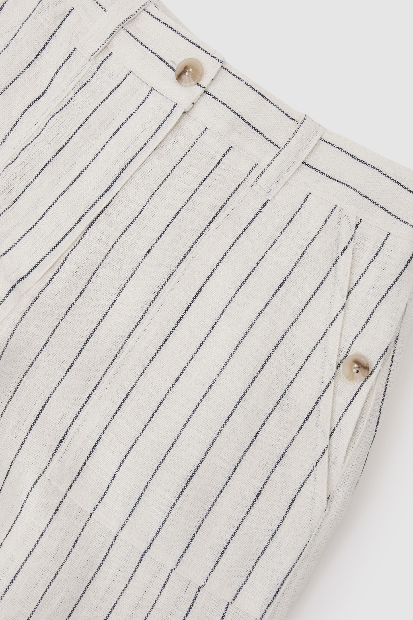 WIDE LEG STRIPE LINEN TROUSER WHITE/NAVY 6