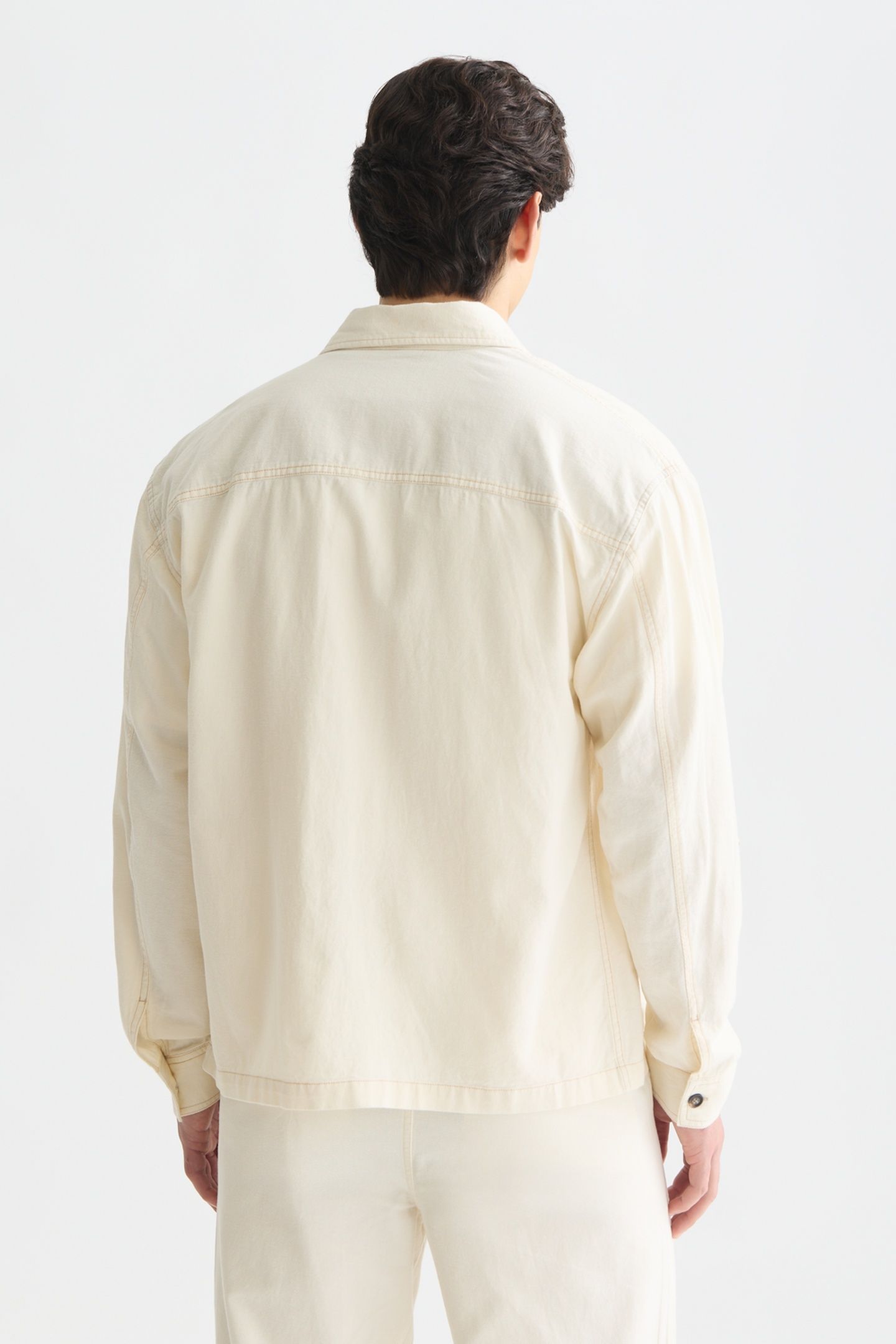 COTTONLINEN OVERSHIRT LIGHT BEIGE 2