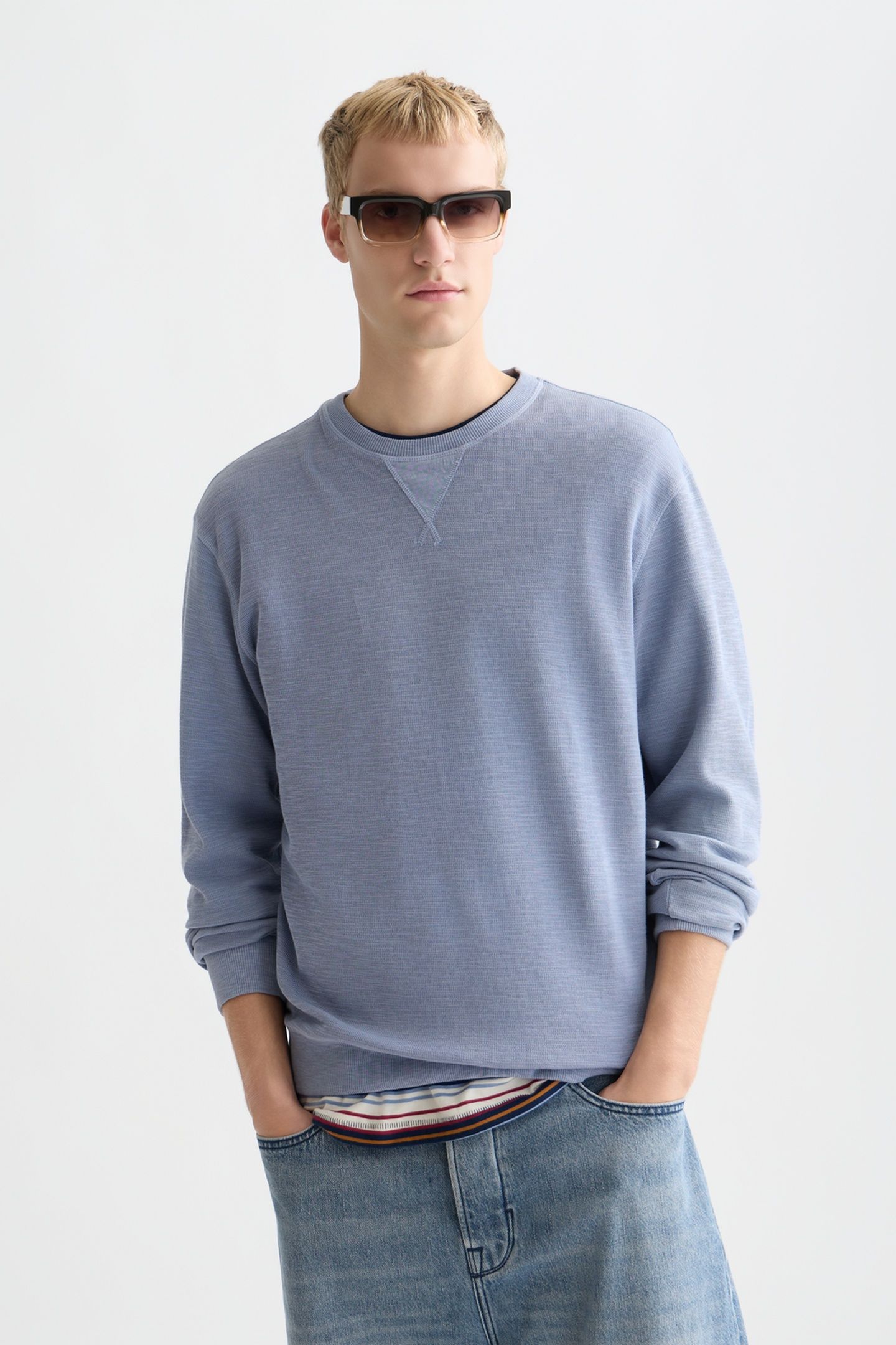 GARMENTDYED REGULARFIT SWEATSHIRT NAVY 1