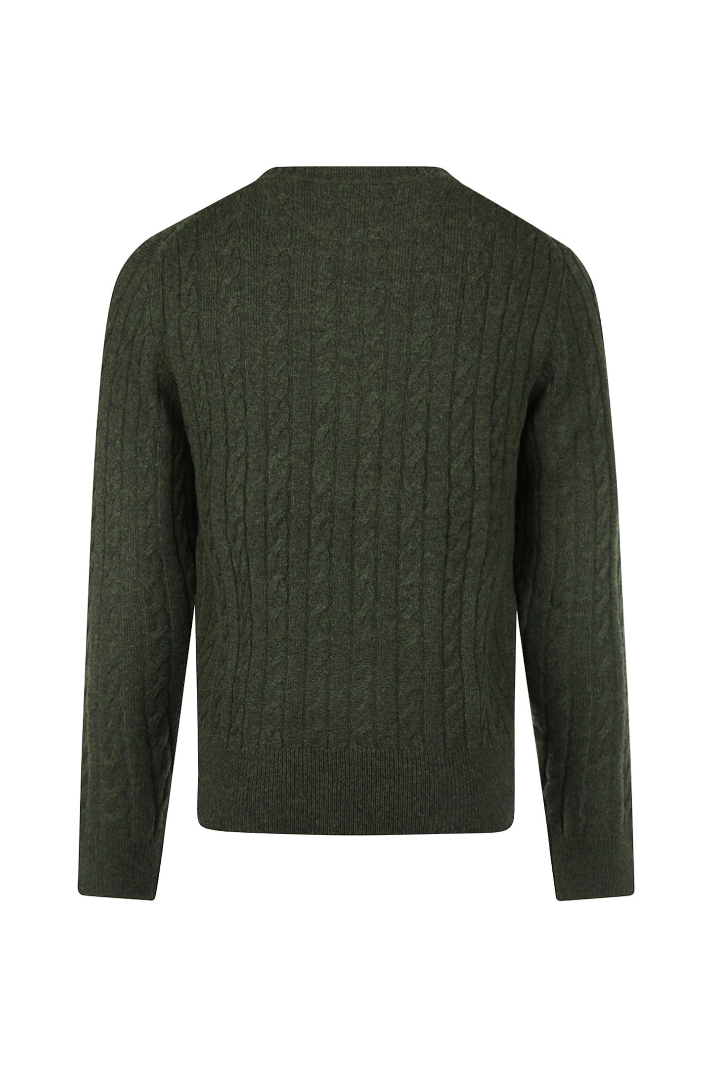 CABLE CREW NECK SWEATER DARK OLIVE 3