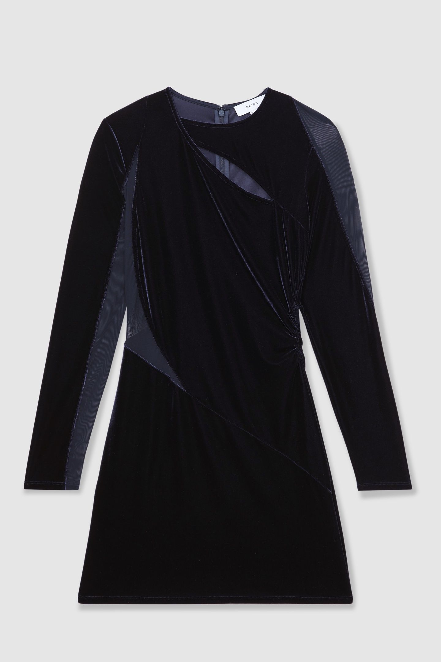 VELVET MINI DRESS NAVY 3