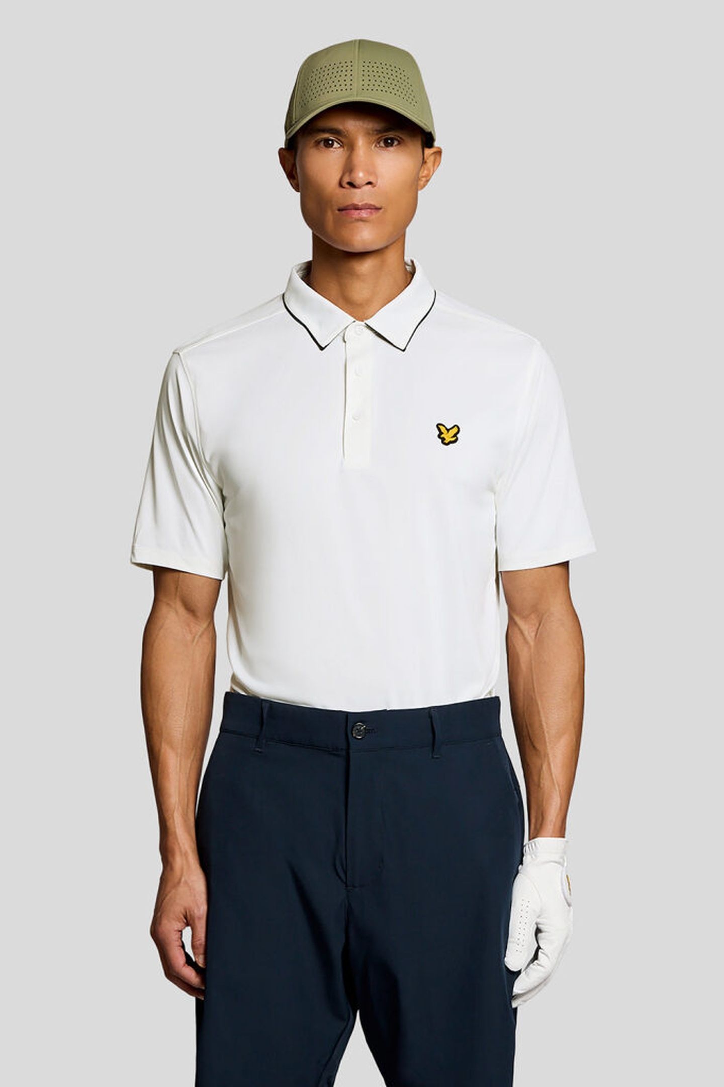 GOLF CONTRAST COLLAR POLO WHITE 1