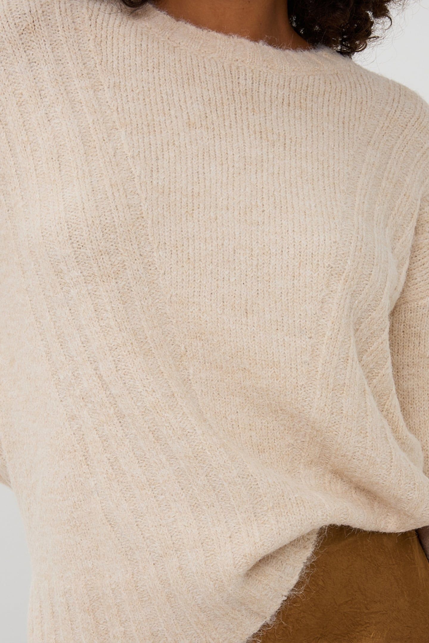 SWEATER DIAGONAL LINES LIGHT SAND 7