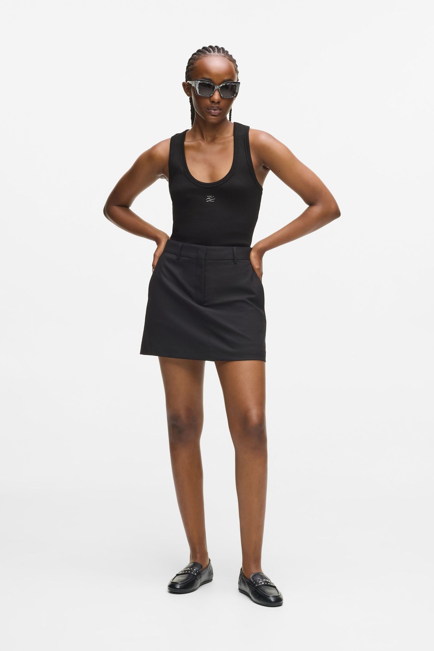 RIBBED TANK TOP BLACK 3
