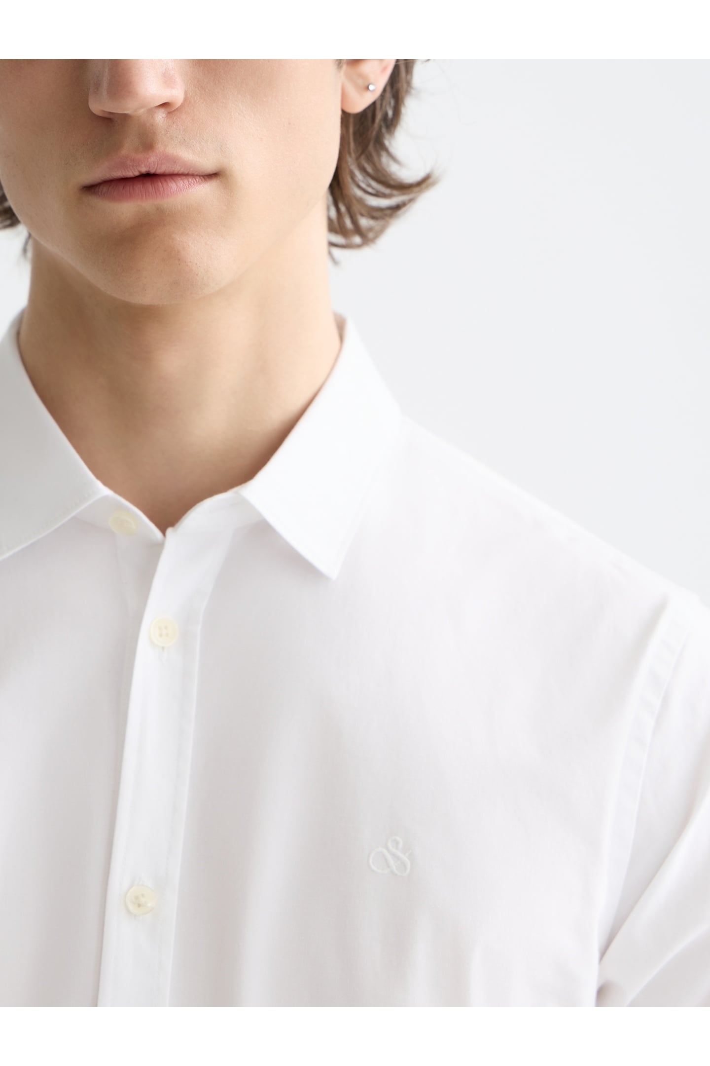 COTTON POPLIN SLIM-FIT SHIRT WHITE/PASTEL 6