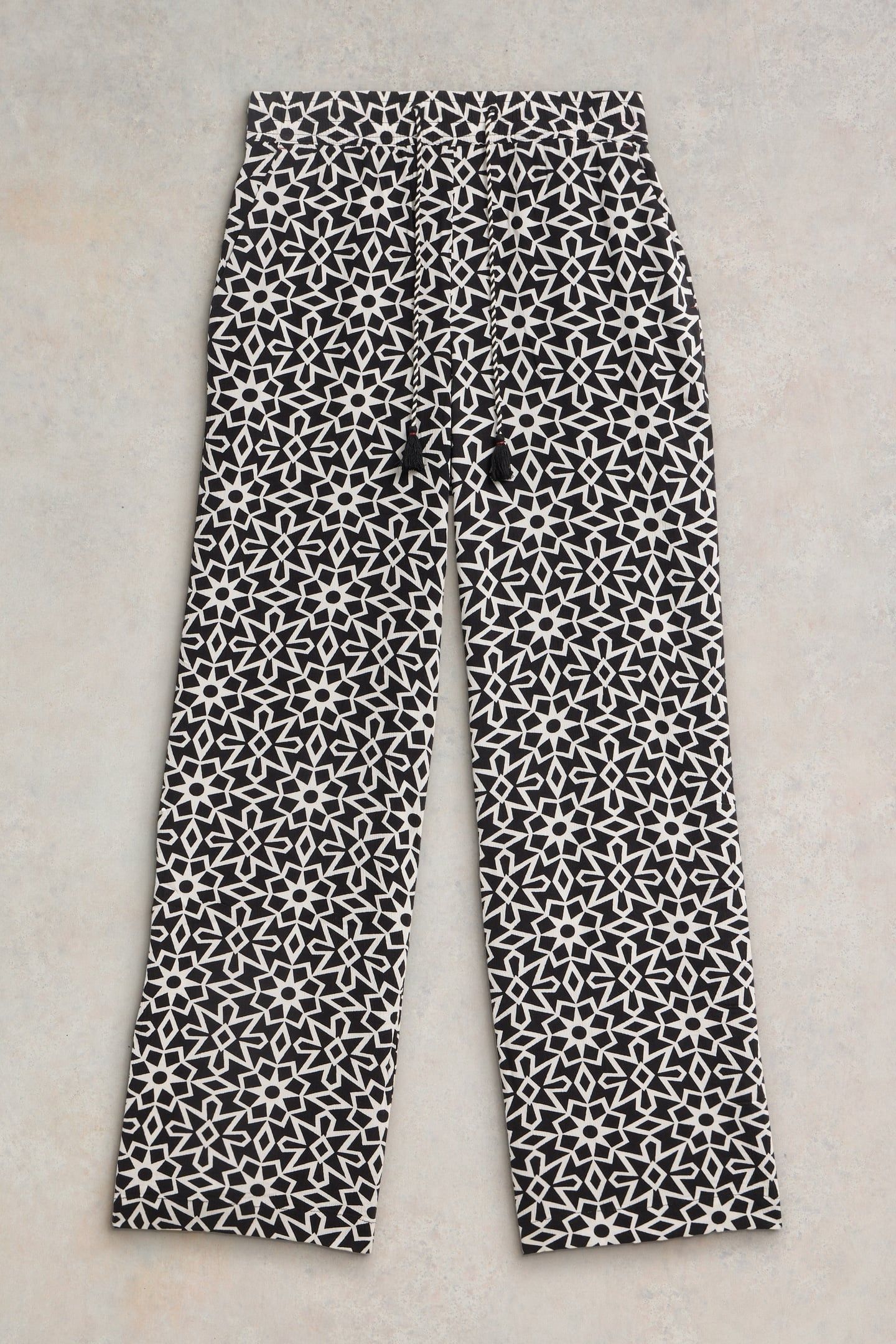 BELLE CRINKLE WIDE LEG TROUSER BLK PR 2