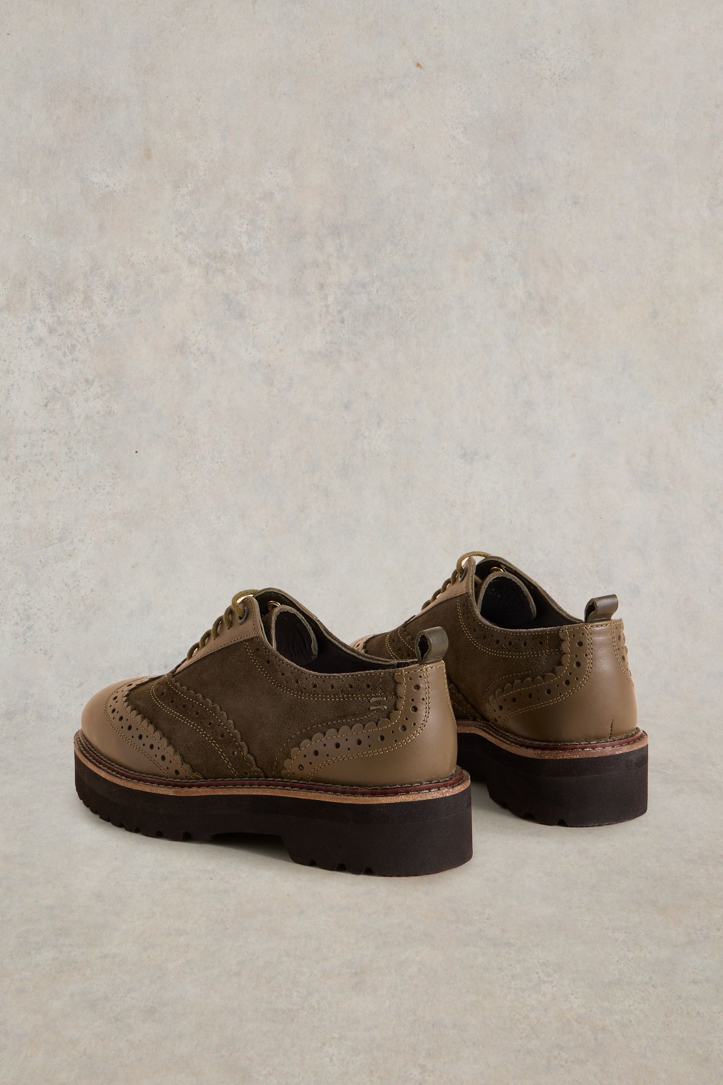 CHUNKY LACE UP BROGUE KHAKI GRN 4