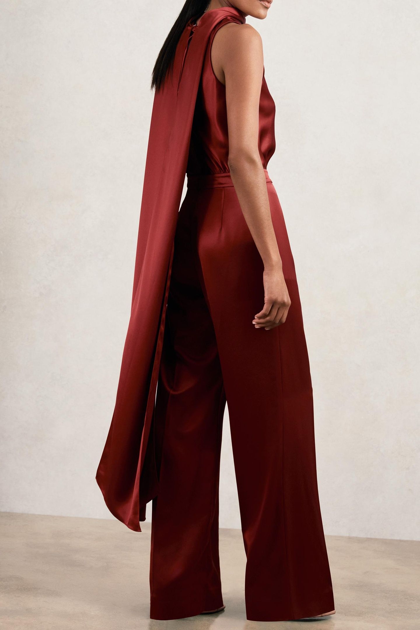 OCCASION CAPEBACK JUMPSUIT DARK RED 3