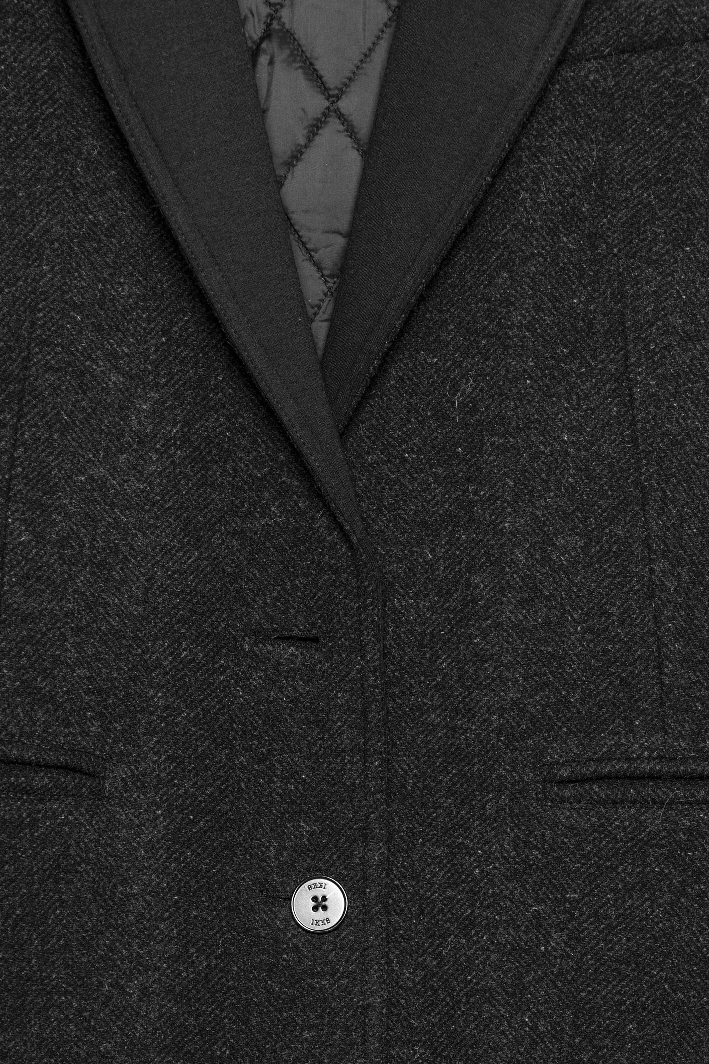 GREY MIXED FABRIC COAT WITH BLACK SLEEVES 6