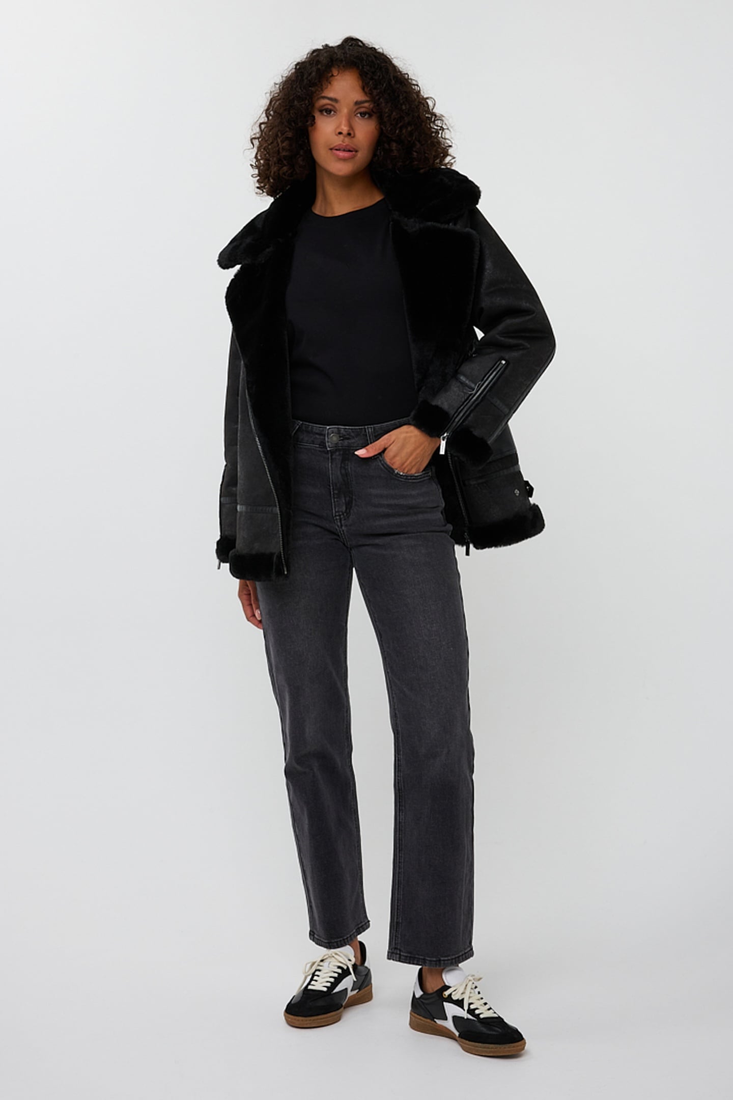 JACKET SUEDINE LONG BLACK 2