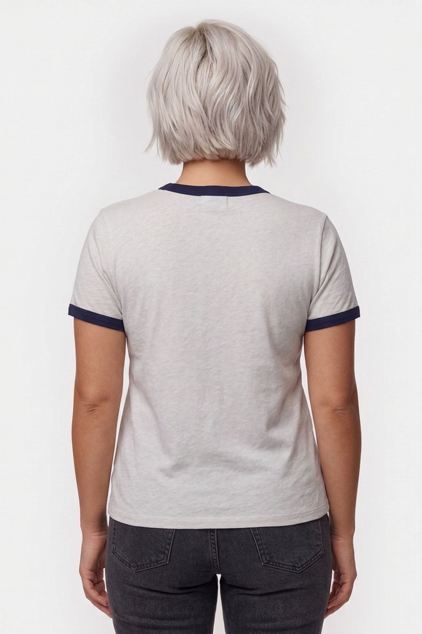UNISEX T-SHIRT SHORT SLEEVE CONTRAST CHALK 3