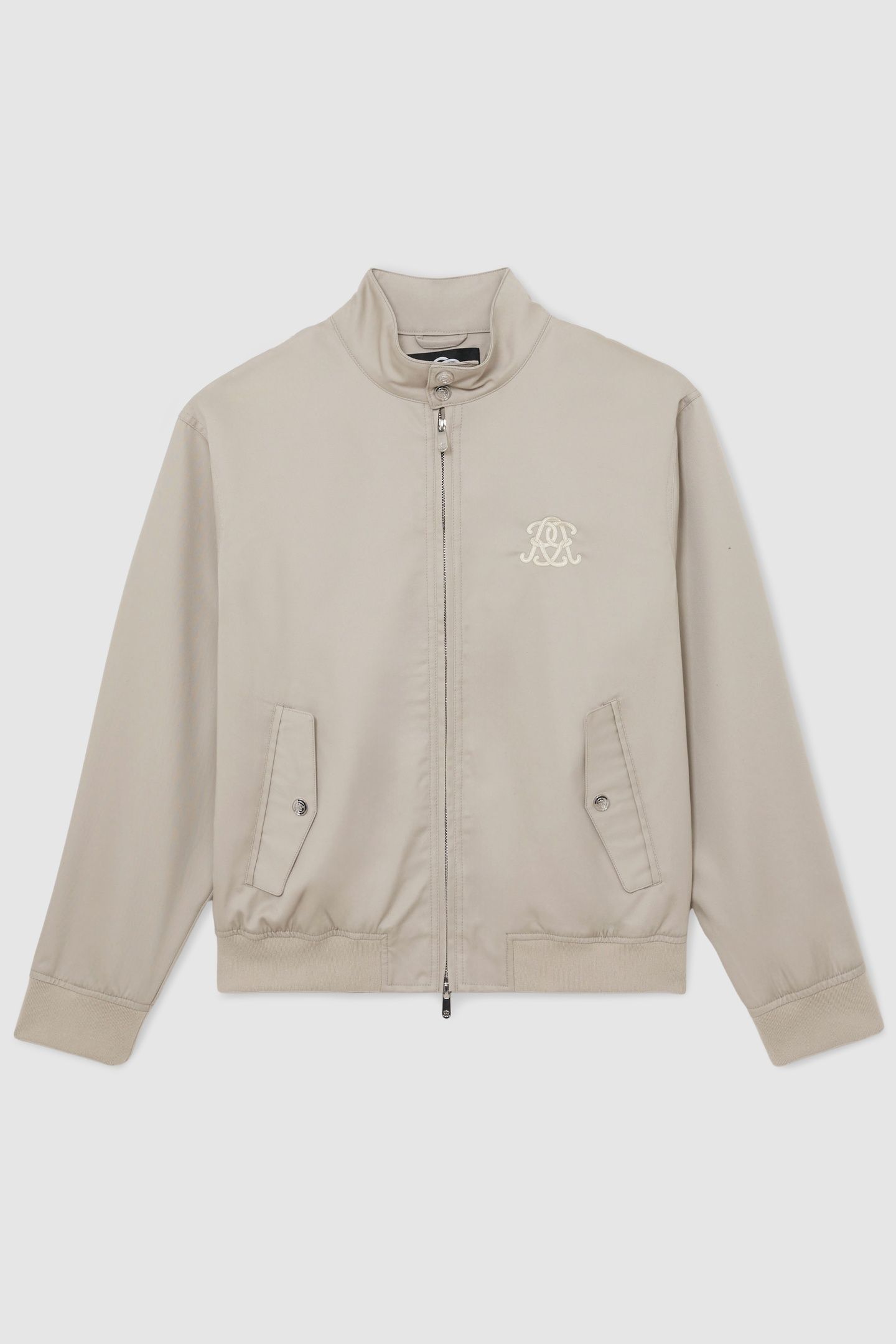 EMBROIDERED MOTIF HARRINGTON JACKET LIGHT STONE 4
