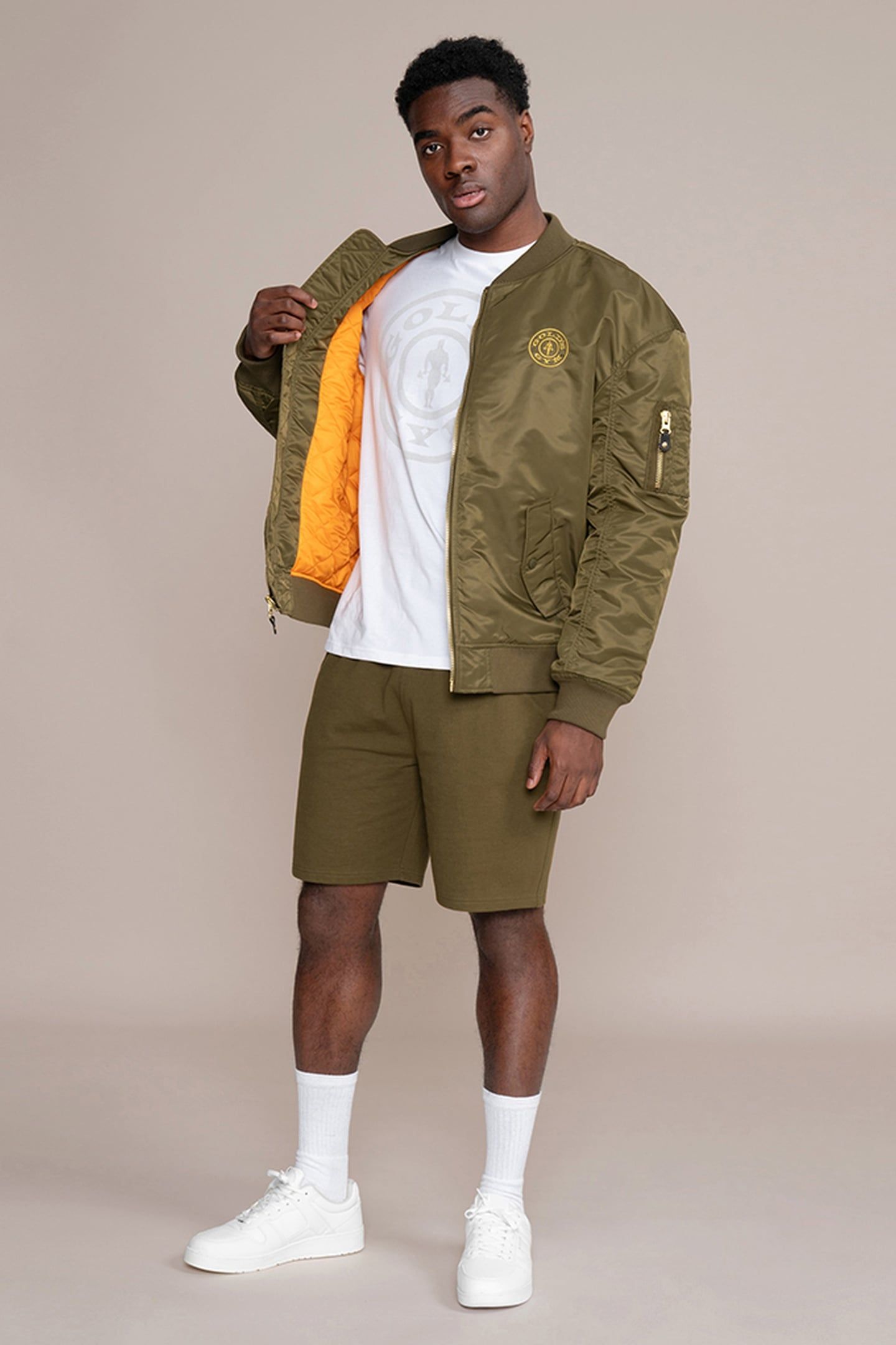 WEIGHT PLATE BOMBER JACKET OLIVE 2