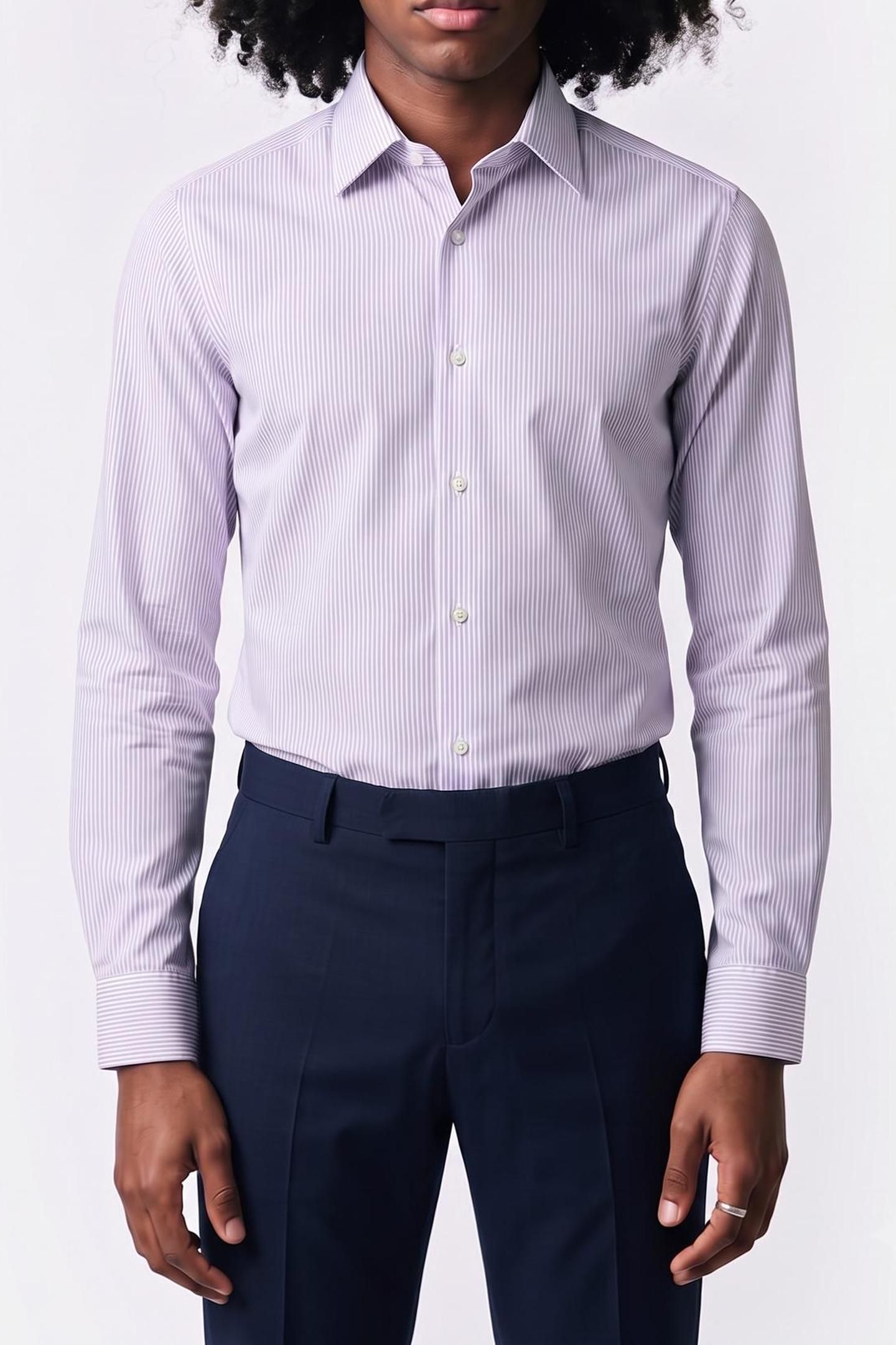 SLIM MID TWILL SHIRT NAVY 1