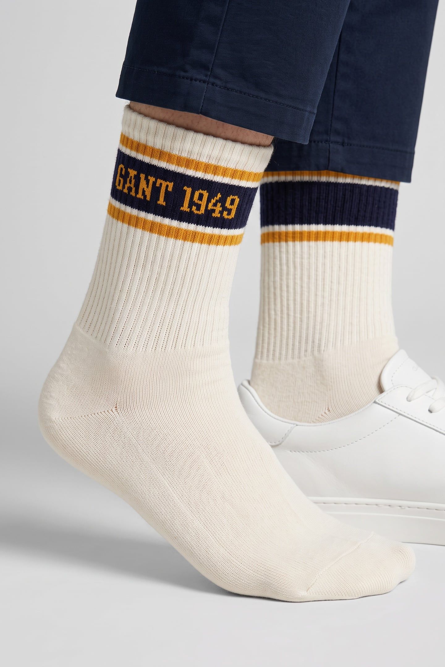 LOGO STRIPE SPORT SOCKS CREAM 4