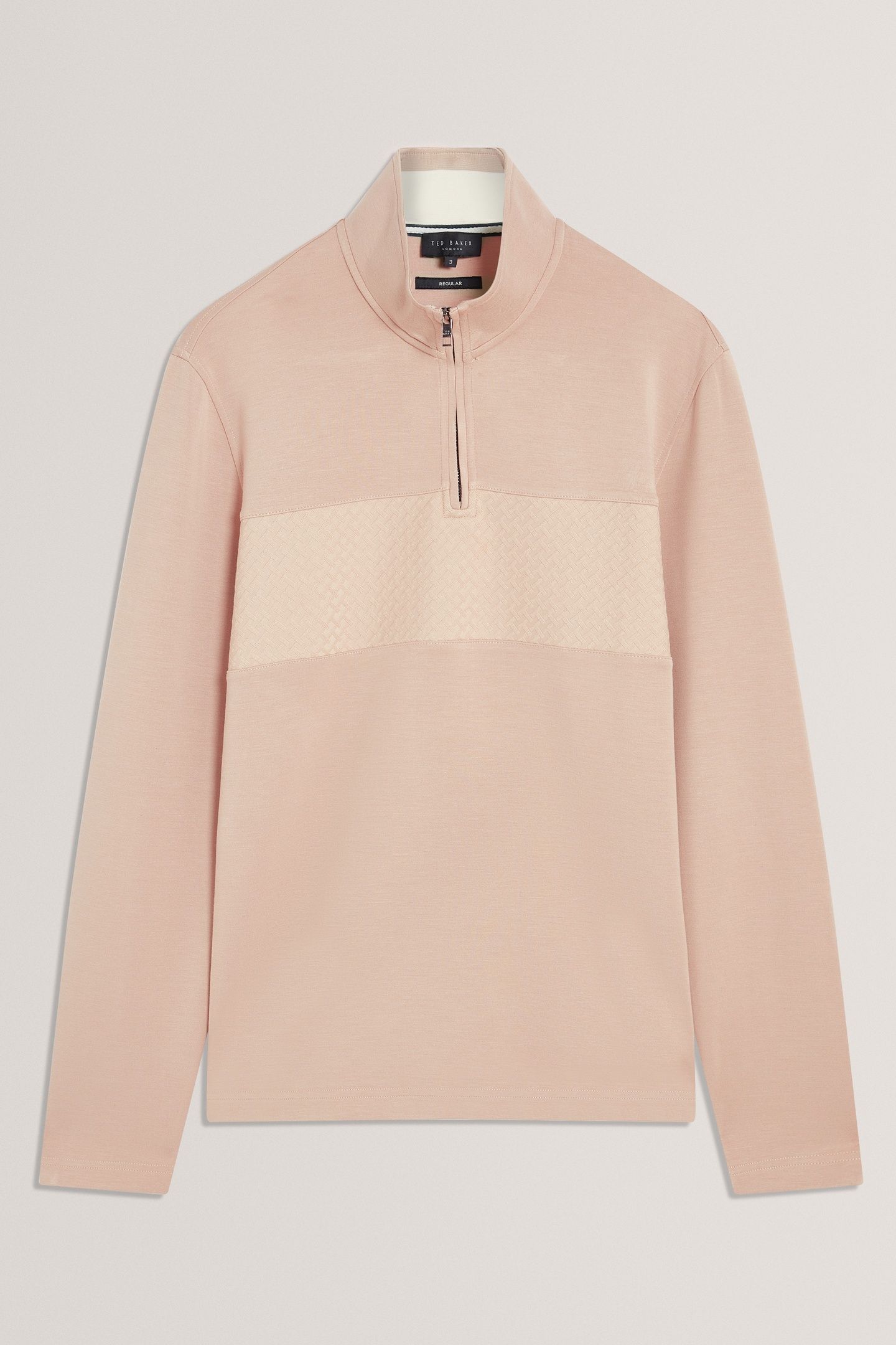 LS REGULAR CONTRAST PANEL HALF ZIP TAUPE 3