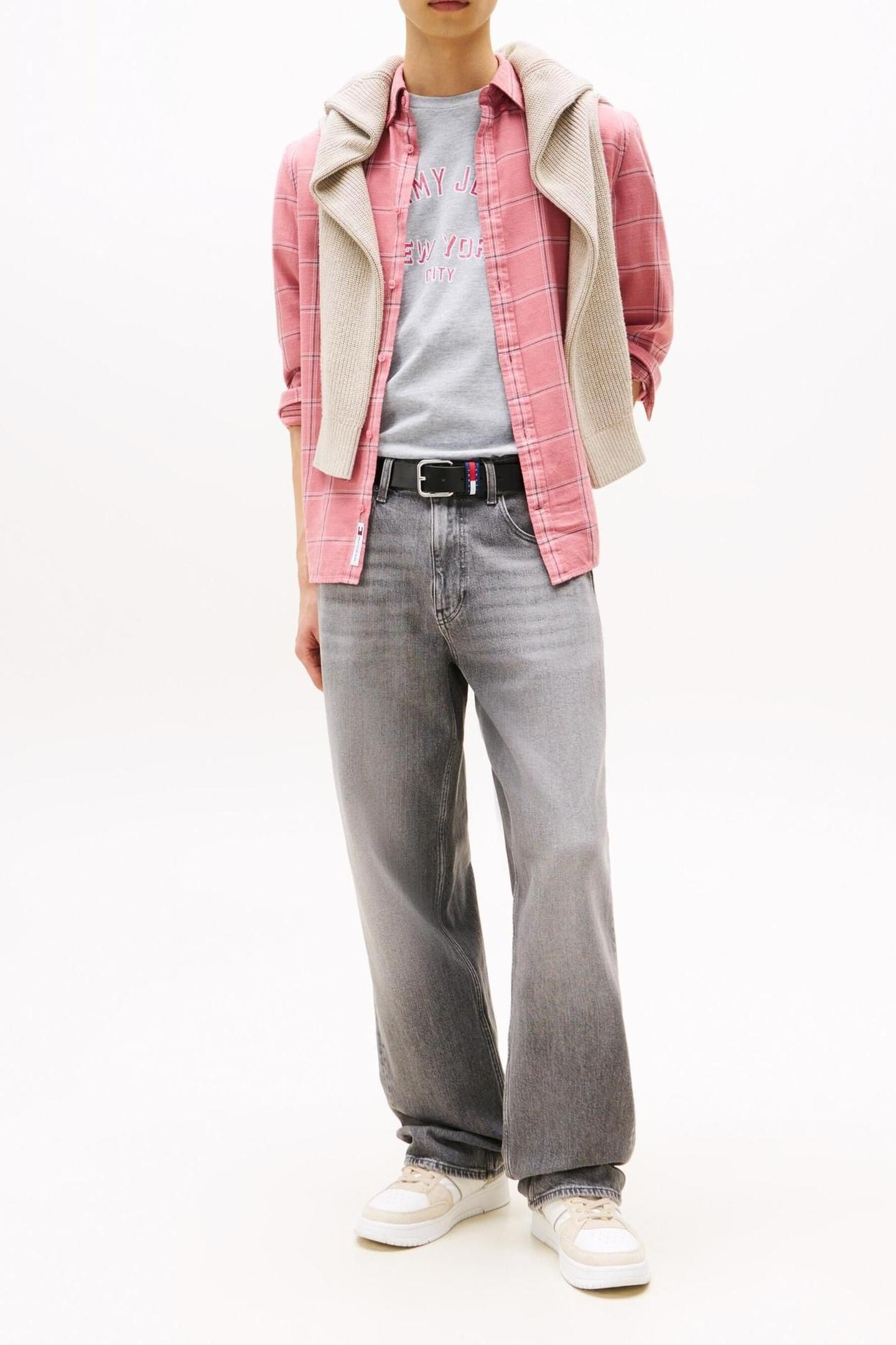 TJM ESSENTIAL TWILL SHIRT TAHITI BERRY CHECK 2