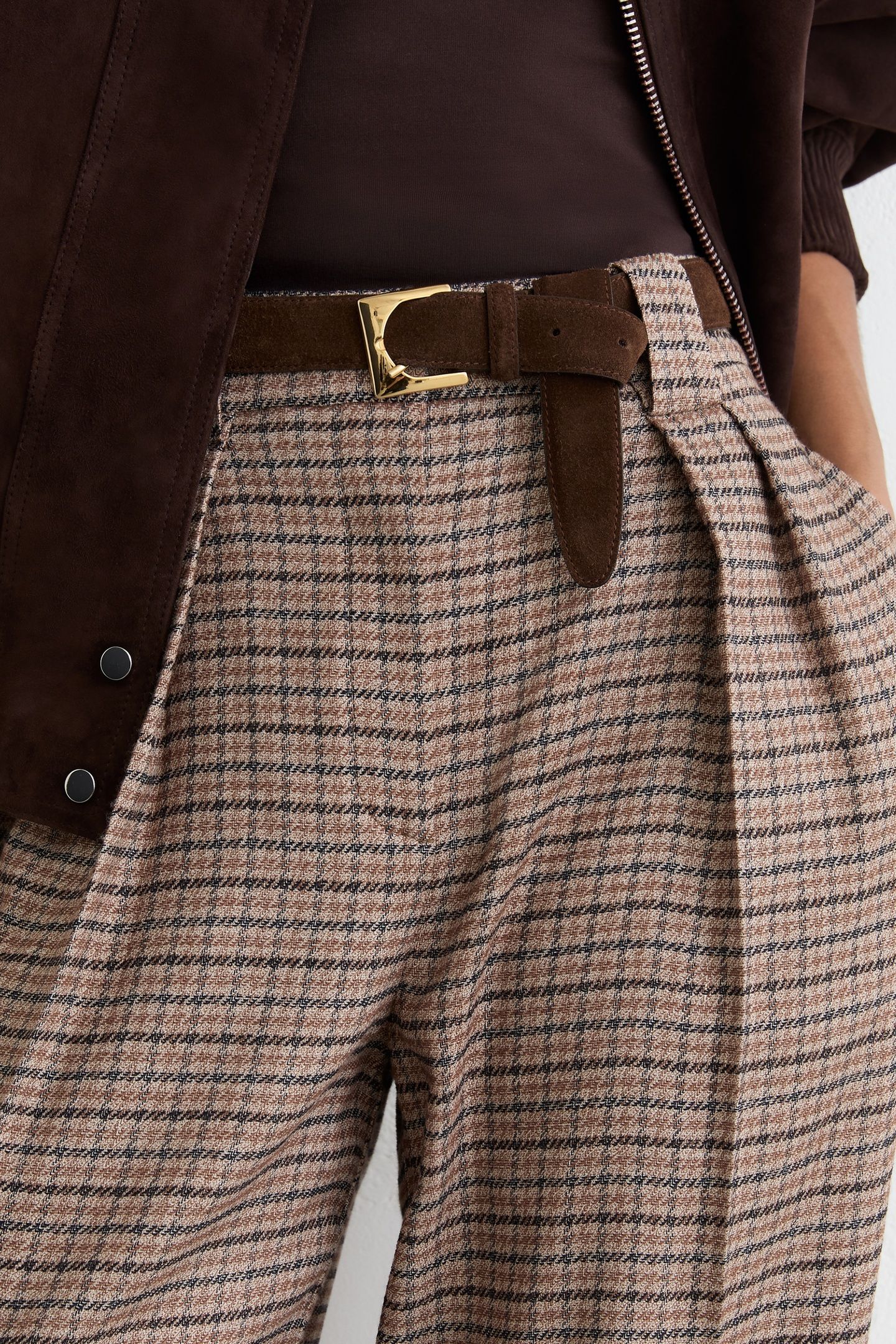 WIDE LEG CHECK TROUSER NEUTRAL CHECK 7