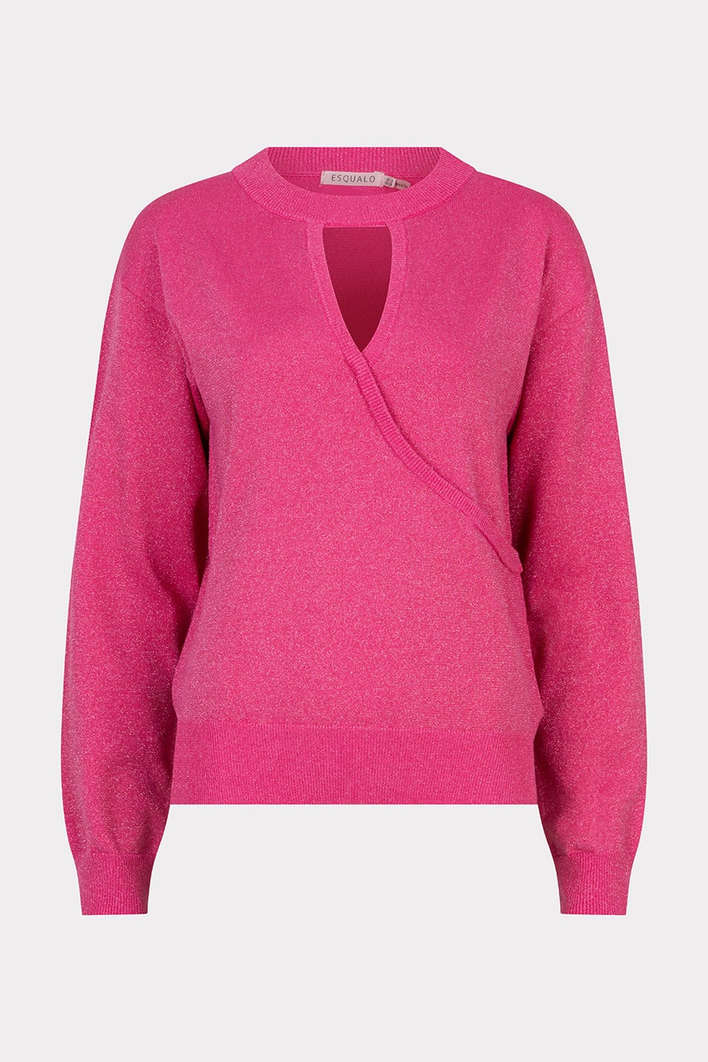 SWEATER L/SLVE WRAPOVER LUREX FRAMBOISE 2