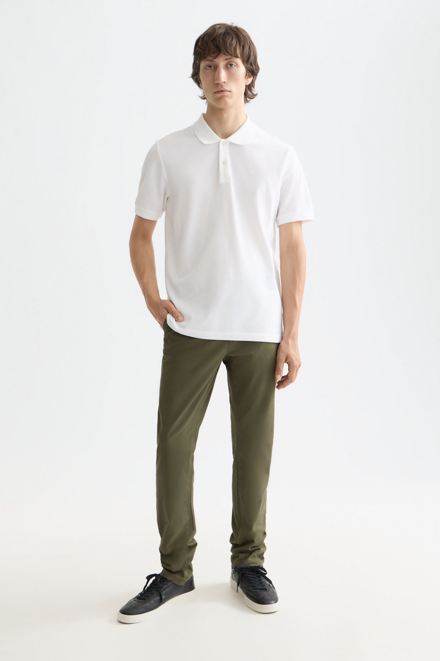 CHEST LOGO REGULAR-FIT PIQUE POLO WHITE TRADITIONAL 3