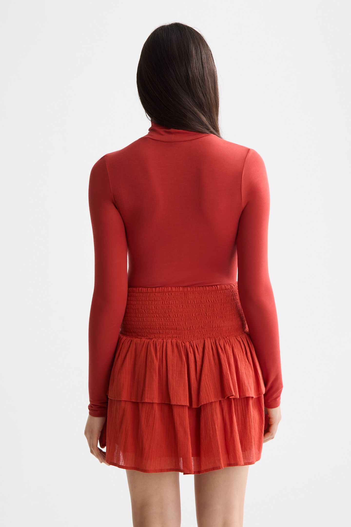 ROLL UP NECK LONG SLEEVE T-SHIRT KETCHUP 2