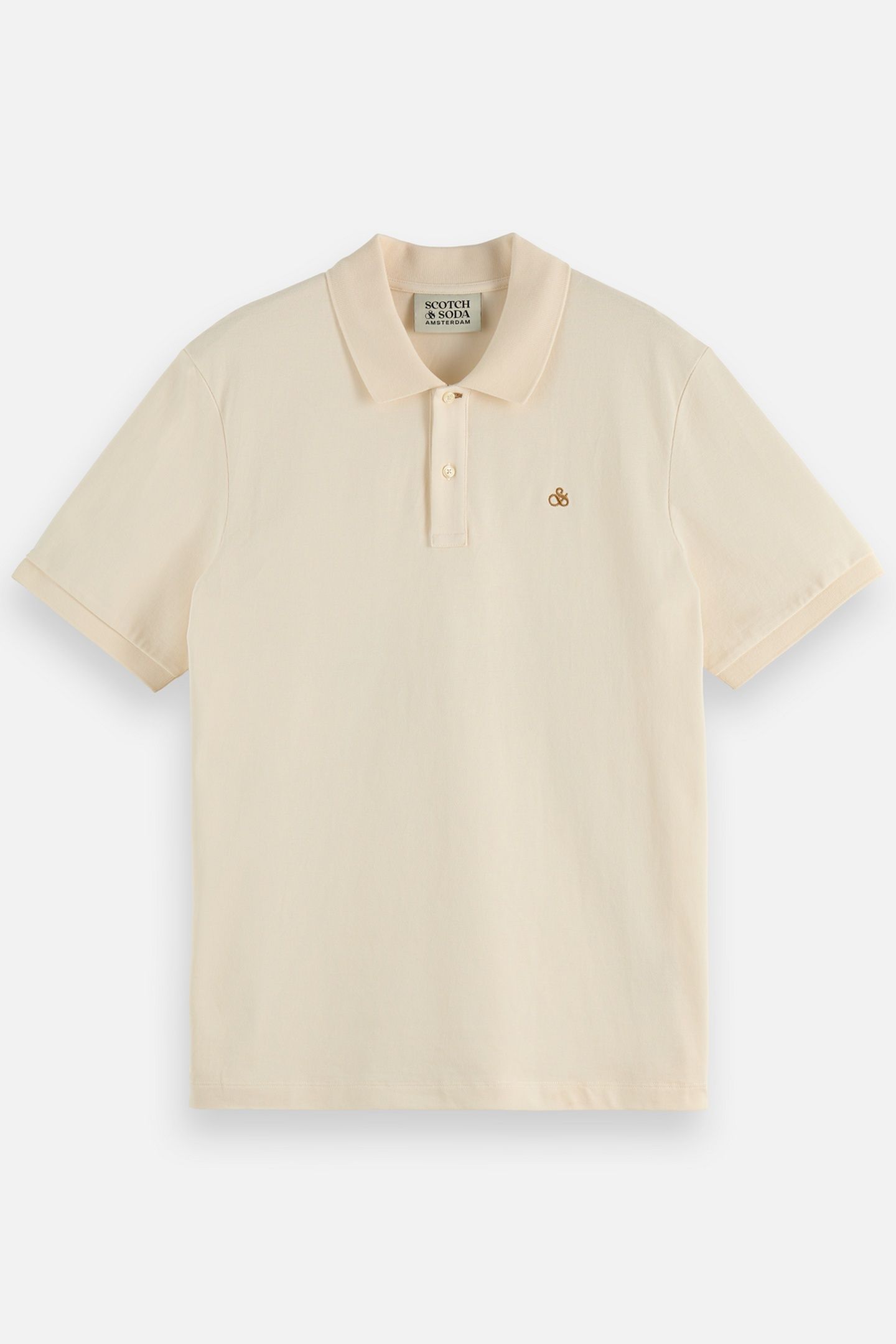 SEASONAL CORE PIQUE CHEST LOGO POLO LIGHT BEIGE 1