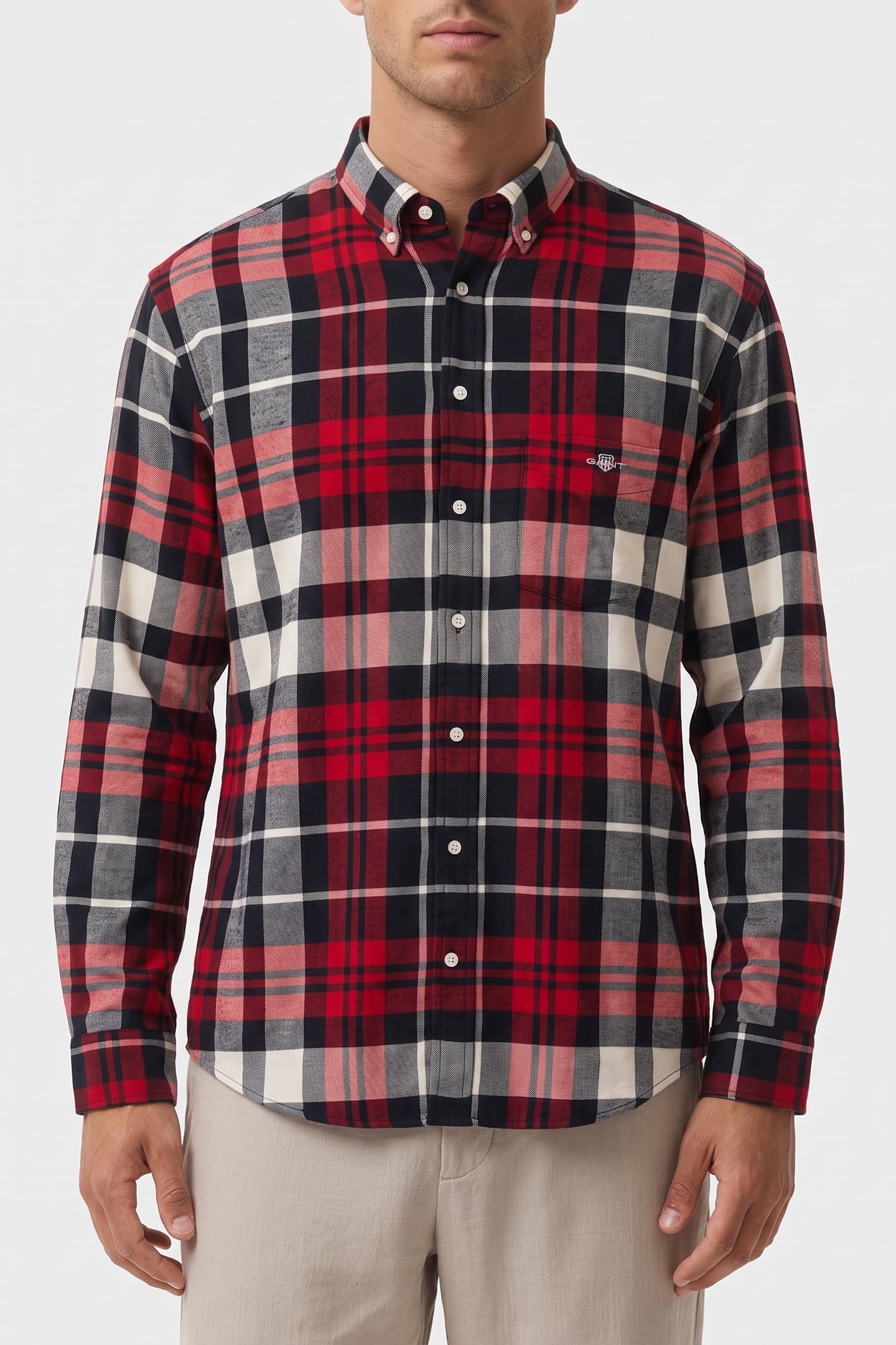 REG FLANNEL CHECK SHIRT RUBY RED 1