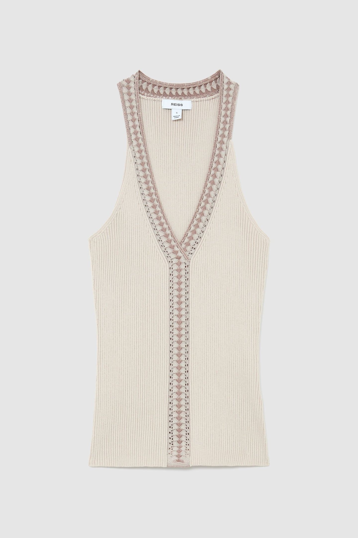 INTEREST TRIM KNITTED VEST NEUTRAL 4