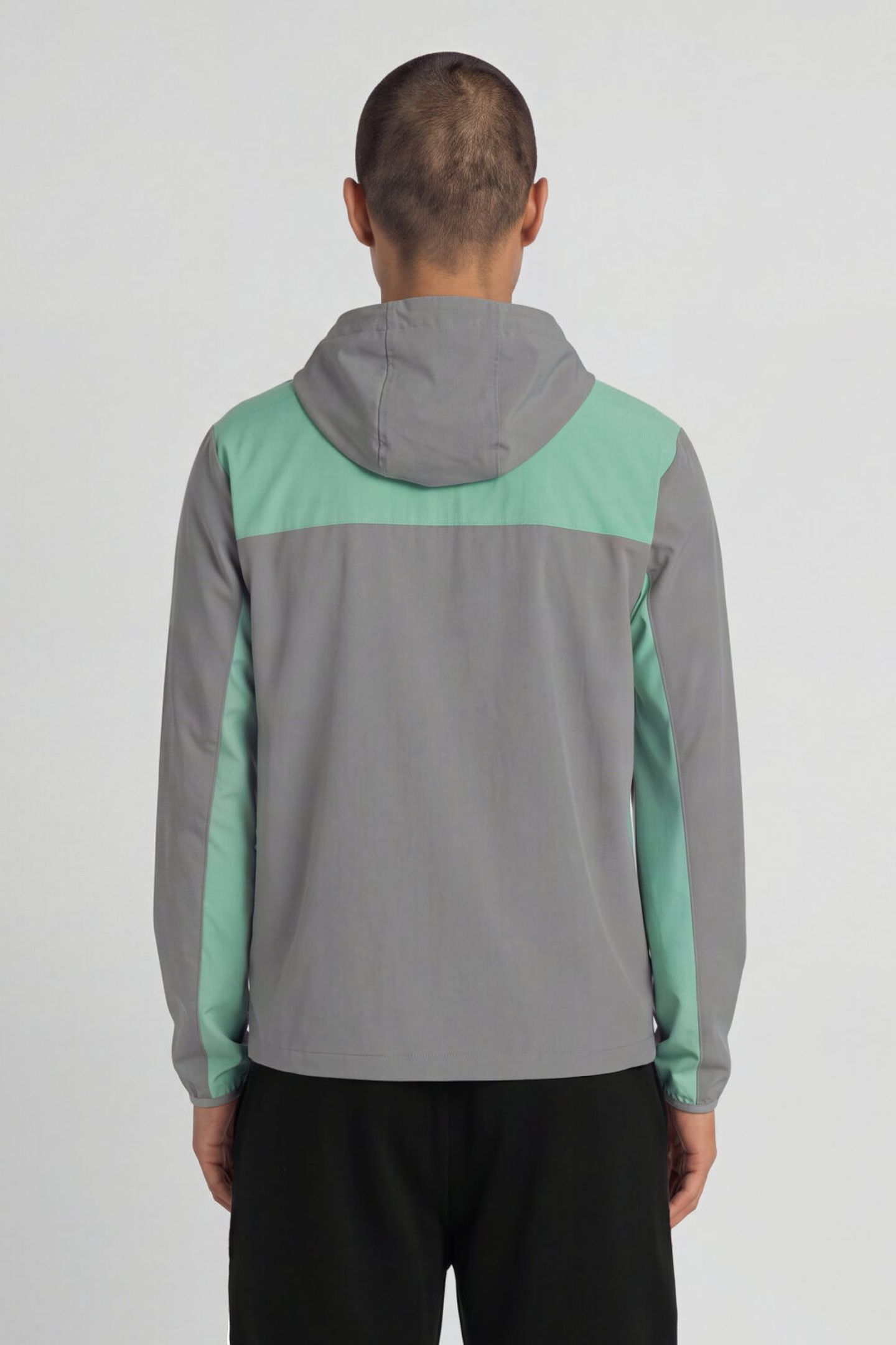 PANELLED WINDBREAKER JACKET ULTIMATE GREY/COOL MINT 3