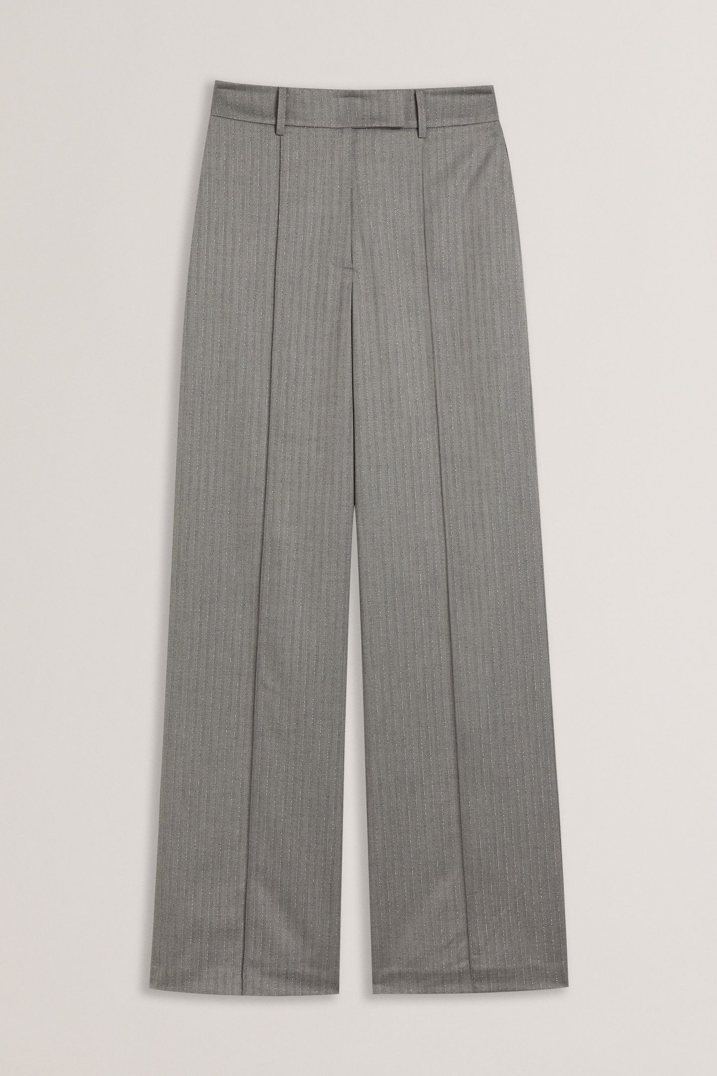 KOAT PINSTRIPE WIDE LEG TAILORED TROUSERS GREY 3