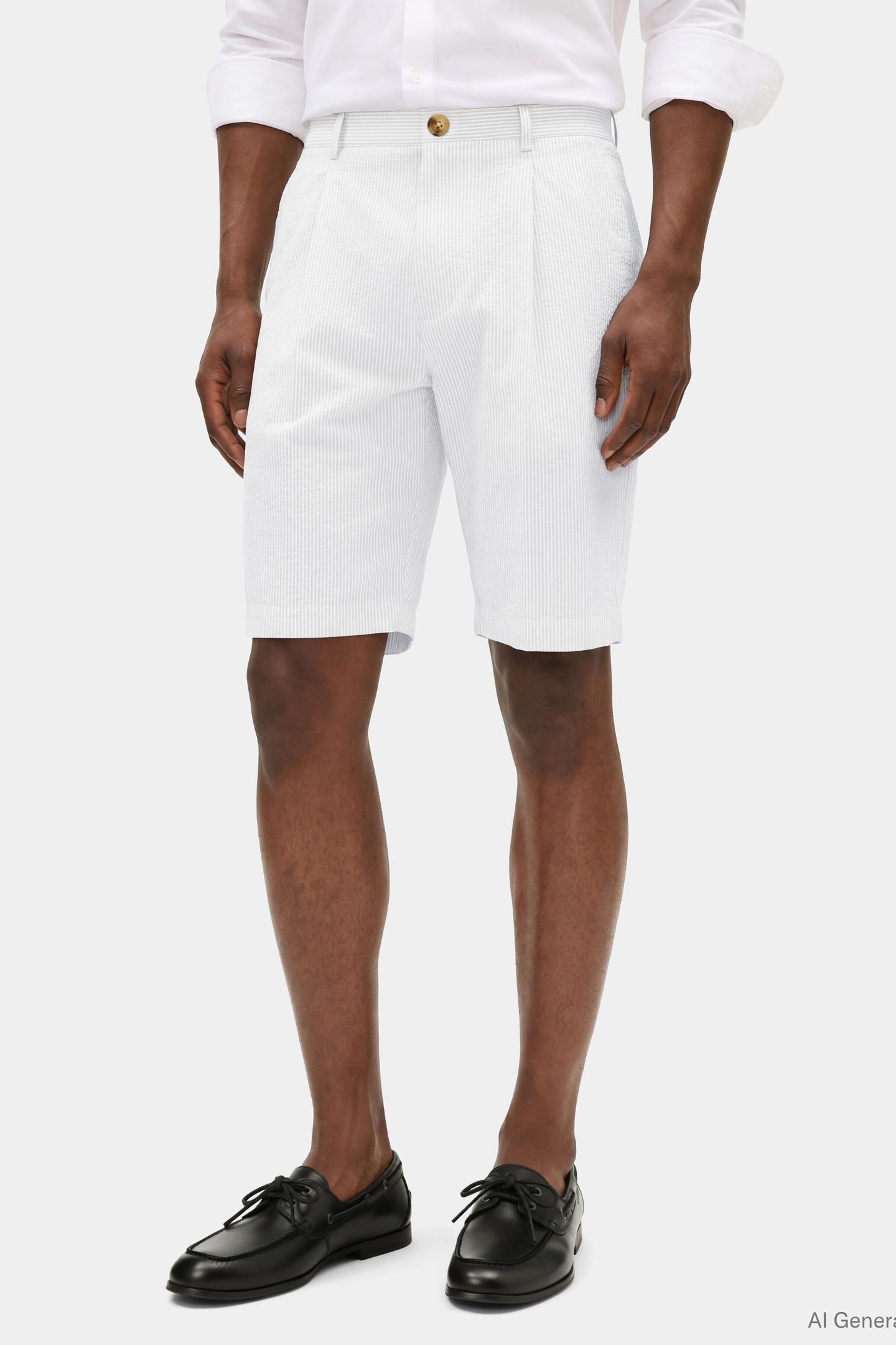 DC SEERSUCKER SHORTS WHITE/BLACK STRIPE 1