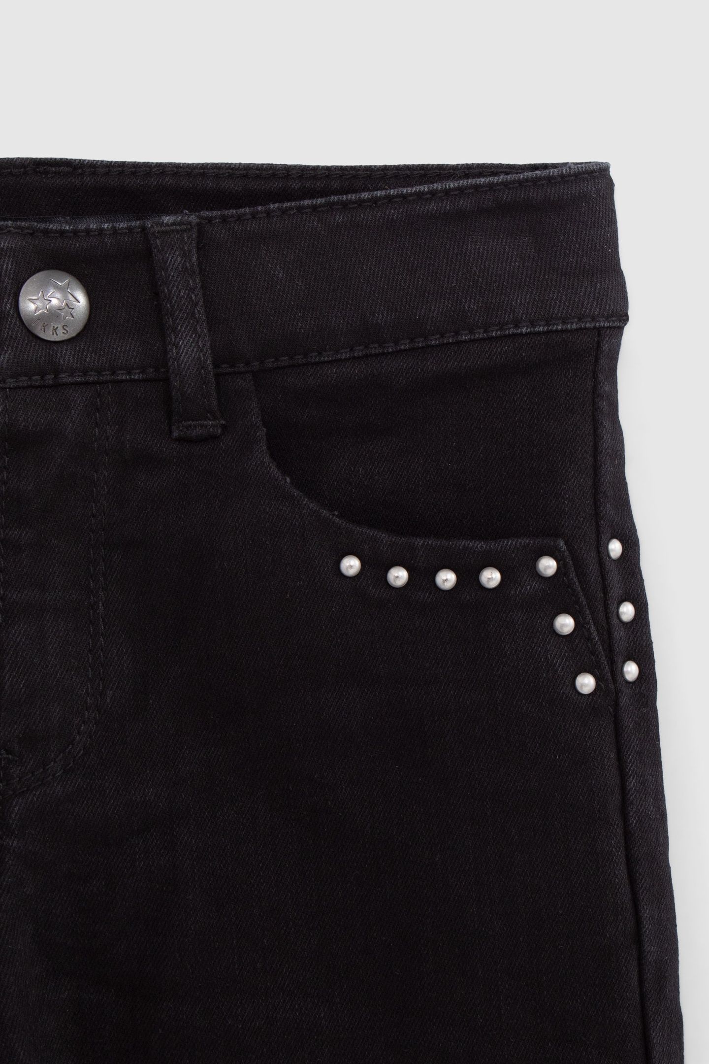 GIRL'S BLACK STUDDED STRAIGHT CARGO JEANS 5