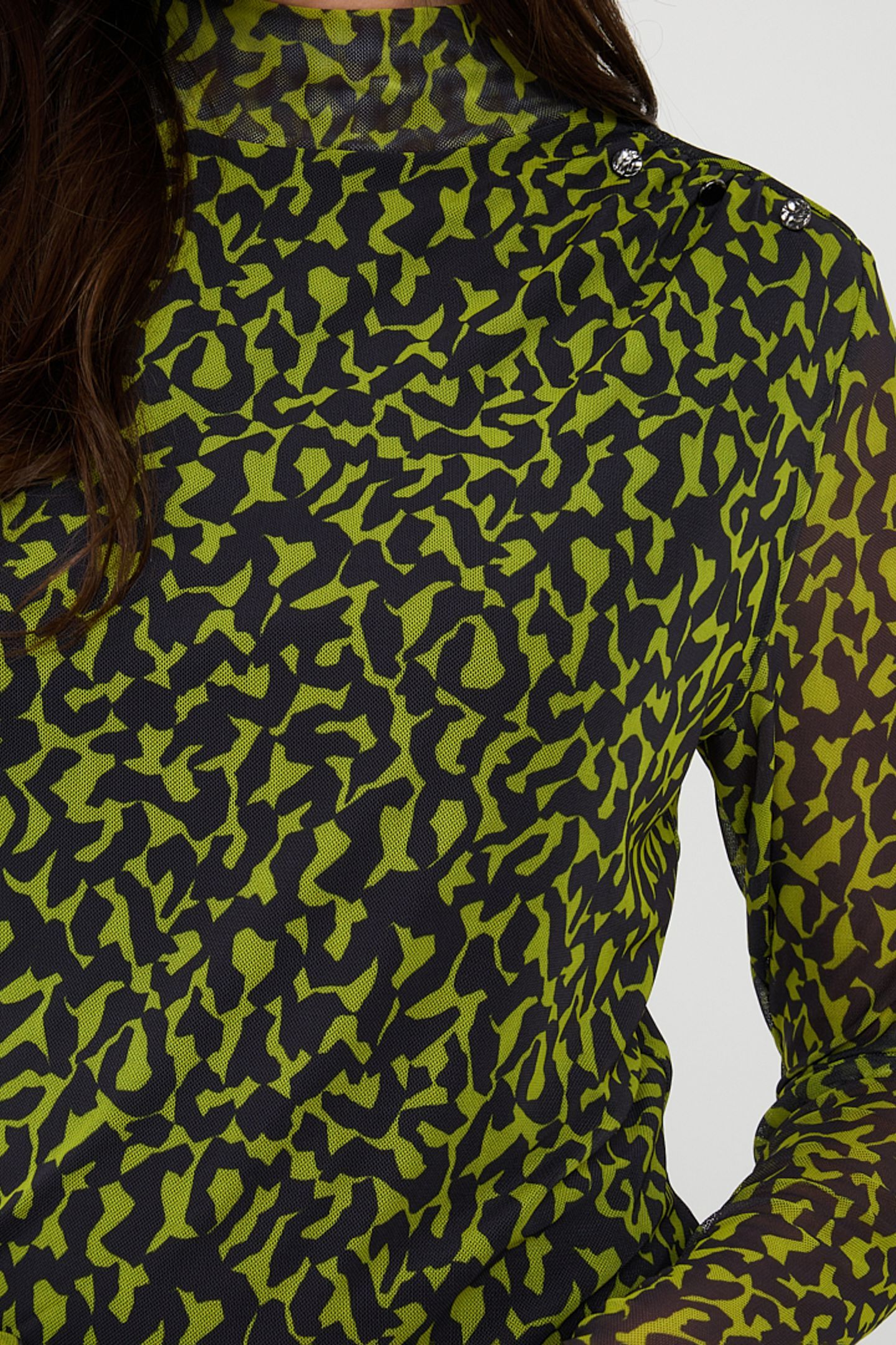 DRESS GATHERING LITTLE CITY MESH PRINT 8