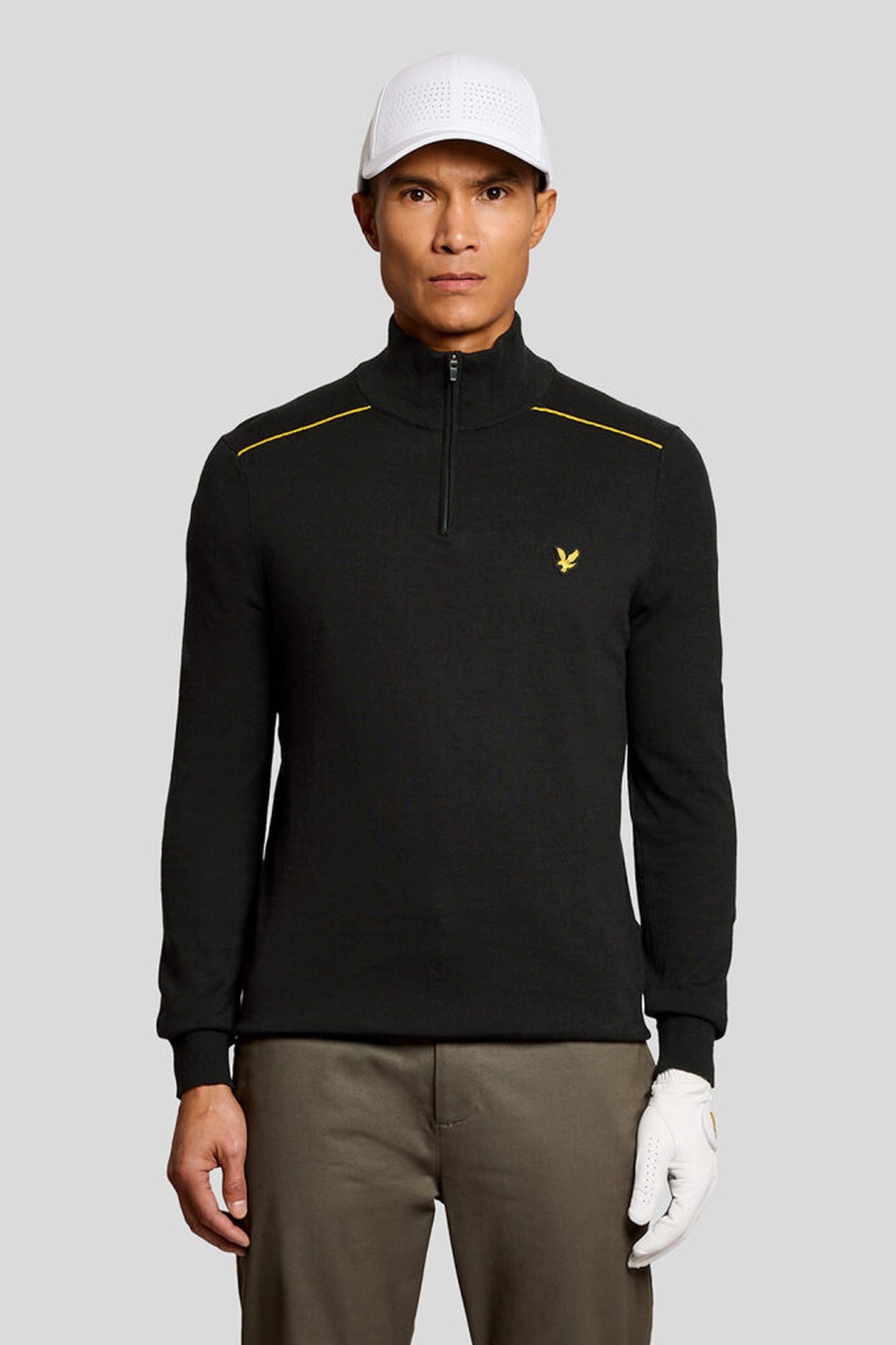 GOLF TIPPED QUARTER ZIP JUMPER JET BLACK 1