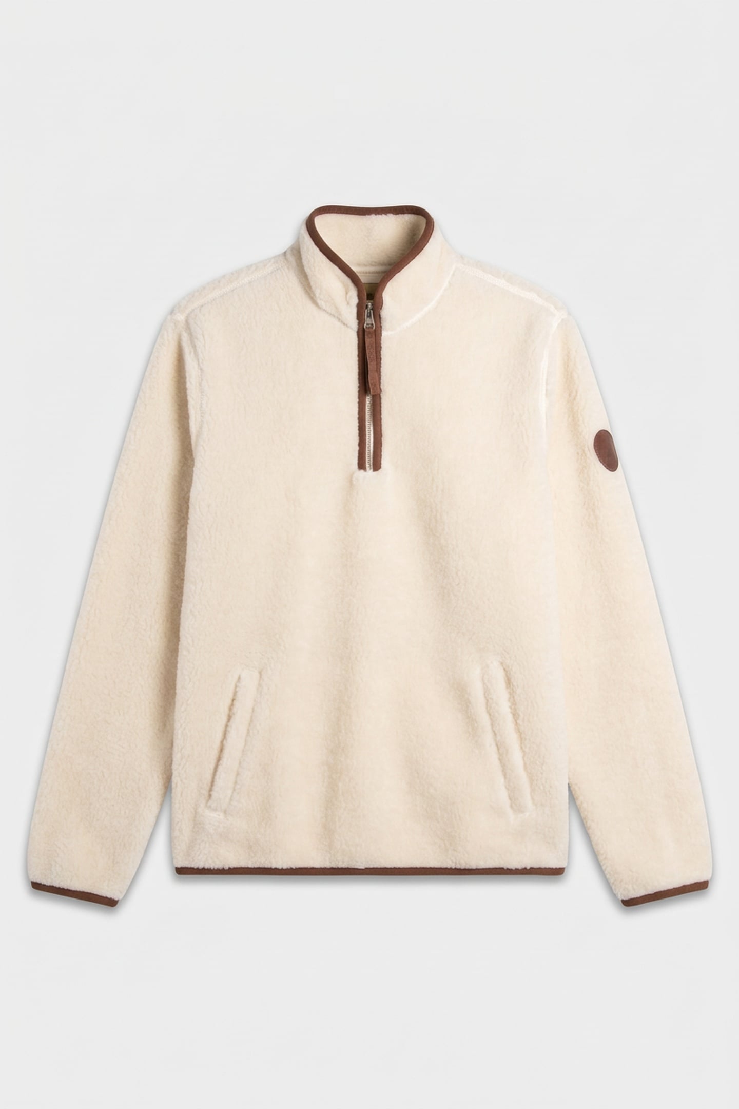 HALF ZIP FLLEECE CREAM 4