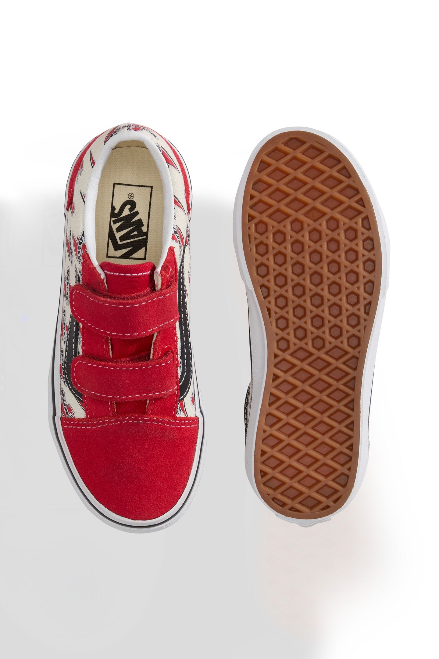 YOUTH UNISEX OLD SKOOL V VANS LIGHTNING RACING RED/TRUE WHIT 5
