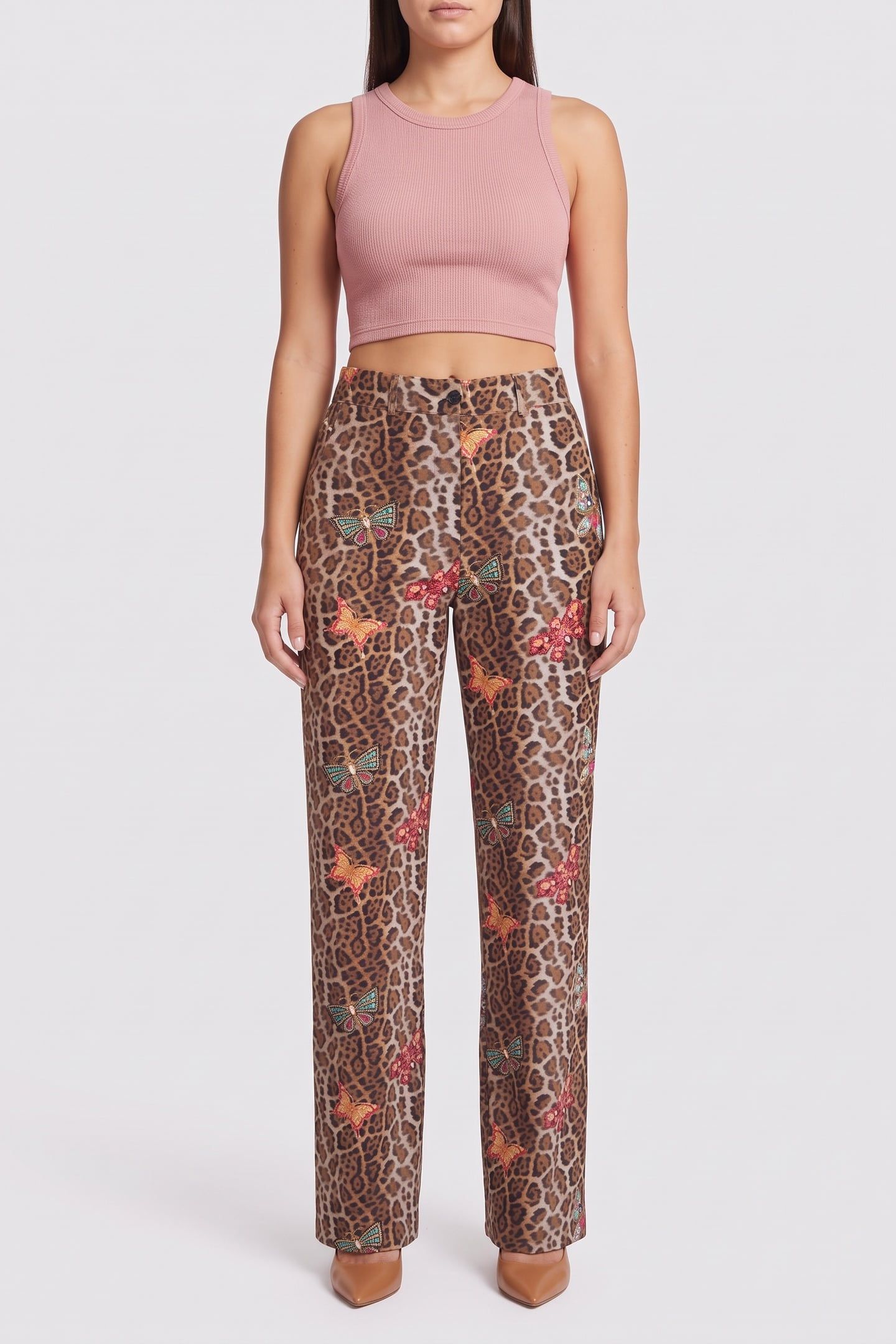PANTS MOON PANTER WITH BUTTERFLIES CAMEL 1