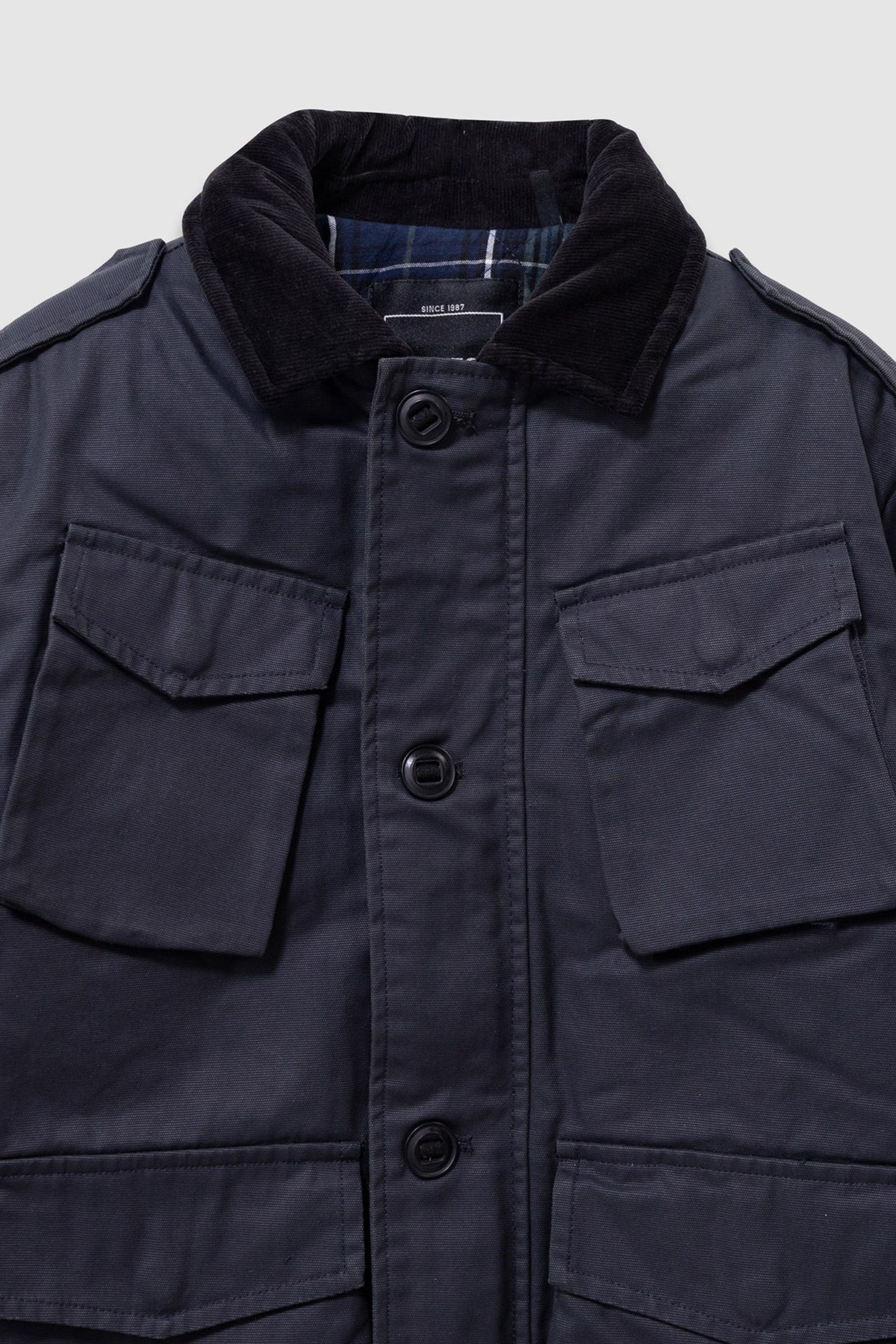 BOYS’ BLACK MULTI-POCKET PARKA WITH VELVET COLLAR 4