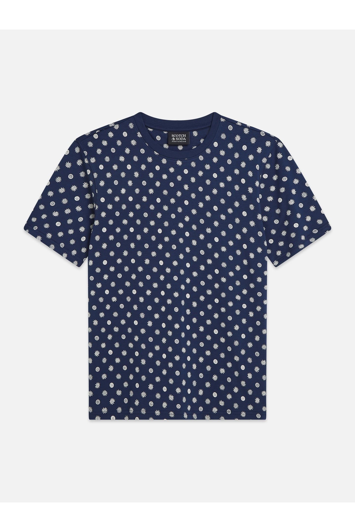 MICRO-PRINTED REGULAR-FIT T-SHIRT NAVY 1