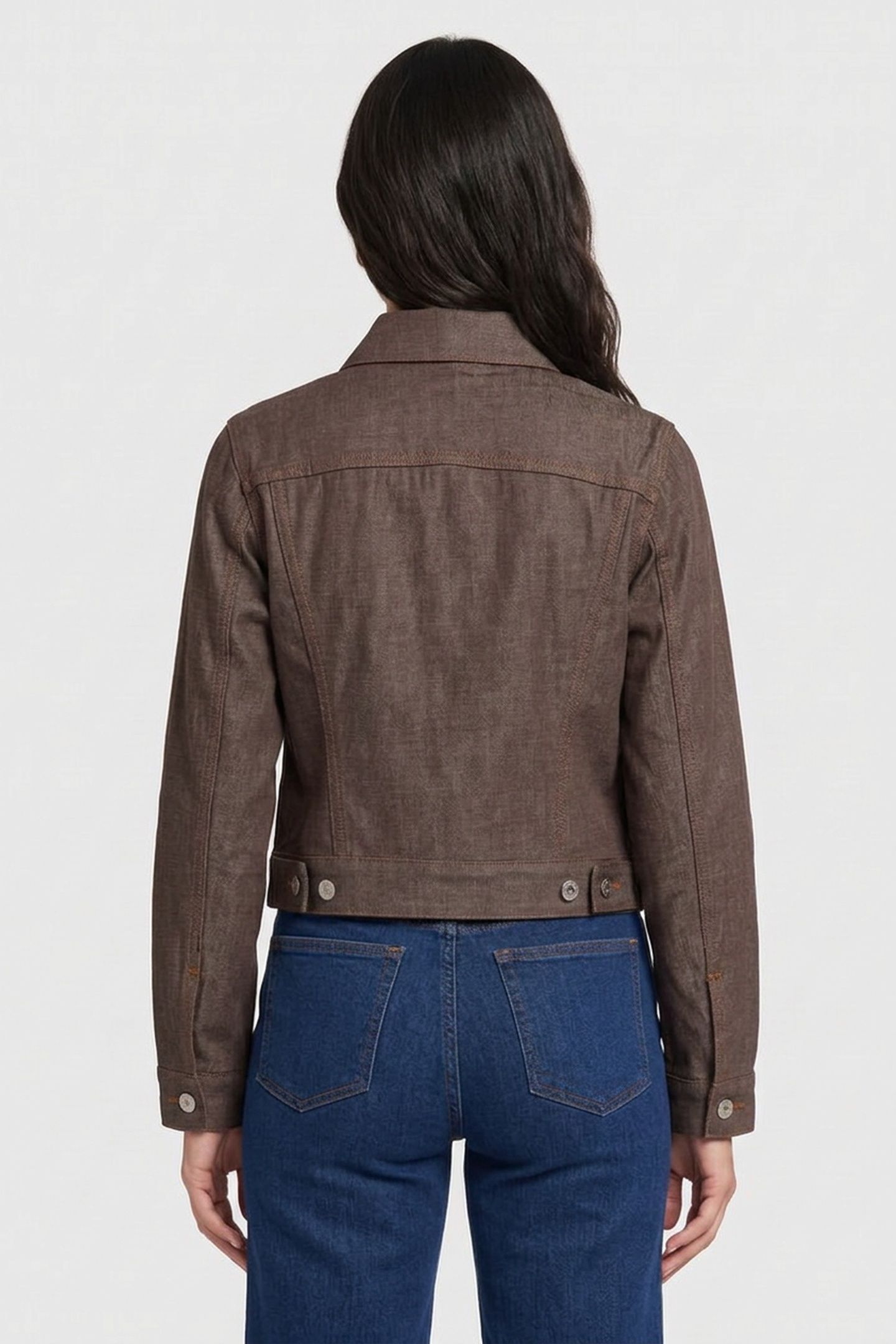 JACKET IN DENIM DARK BROWN 3