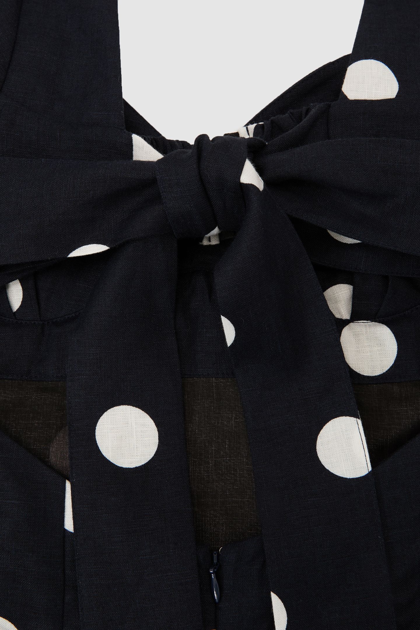 SHORT SLEEVE POLKA DOT MIDI DRESS NAVY/IVORY 5