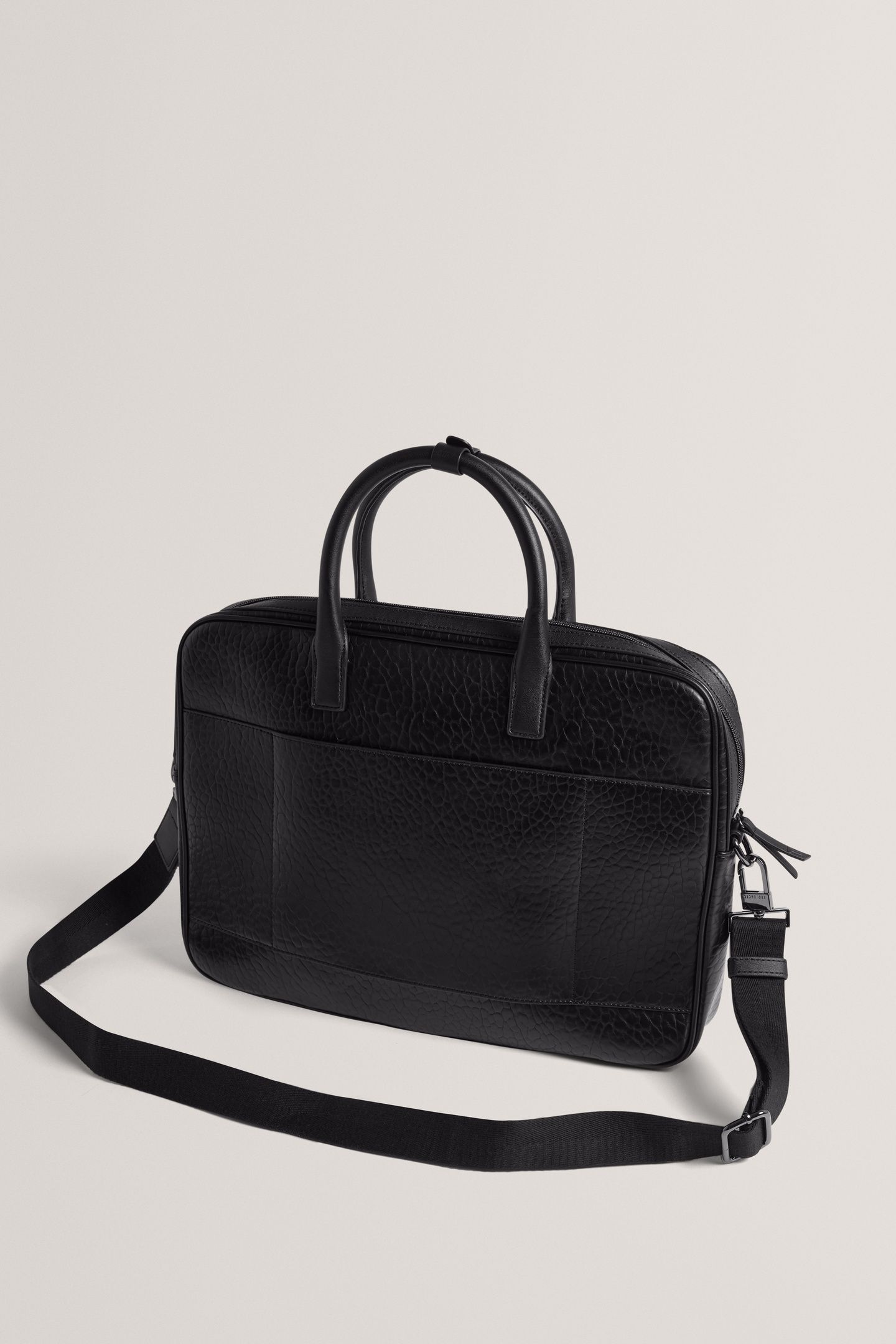 PEBBLED PU DOCUMENT BAG BLACK 2
