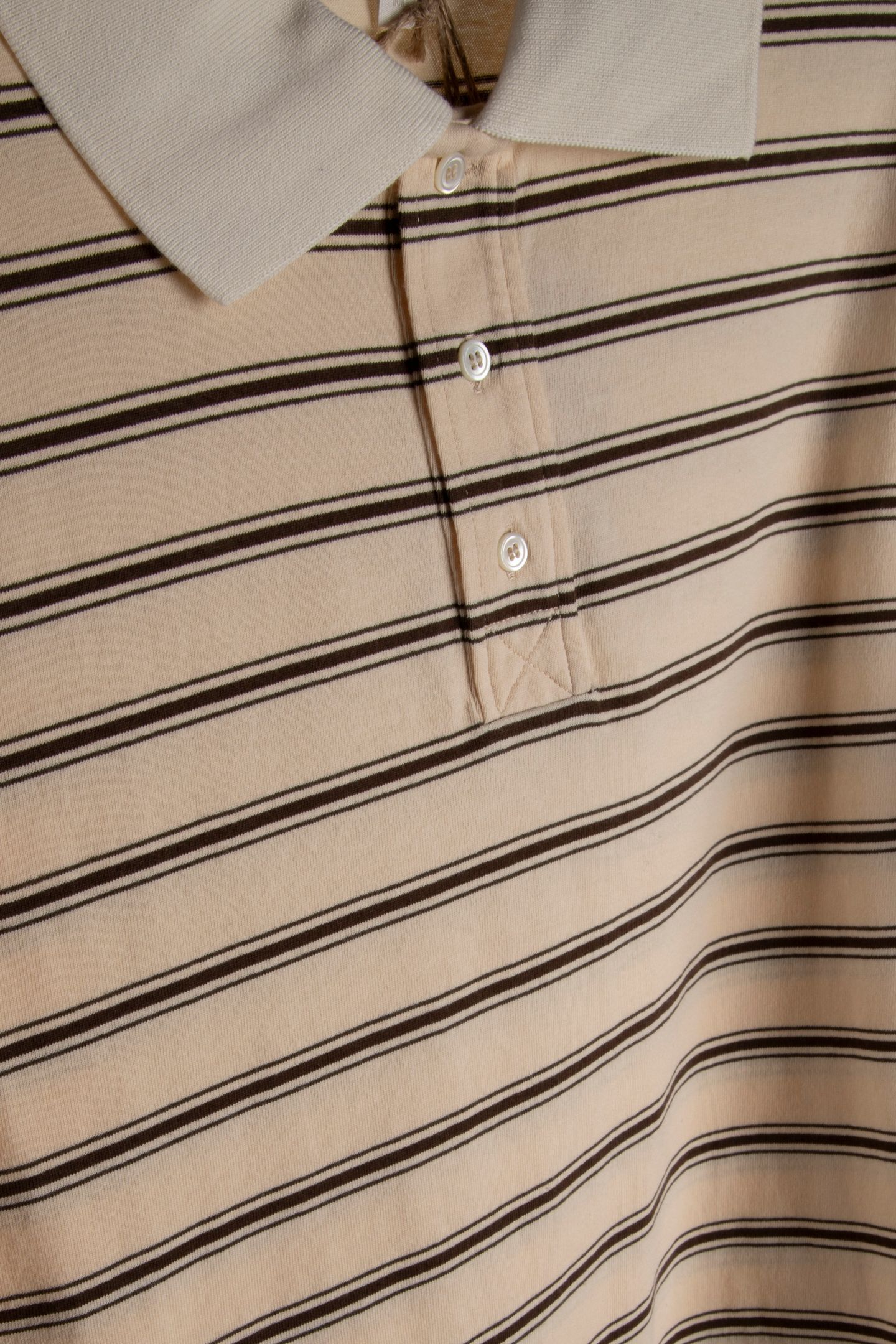 UNISEX POLO LONG SLEEVE STRIPED ECRU 6