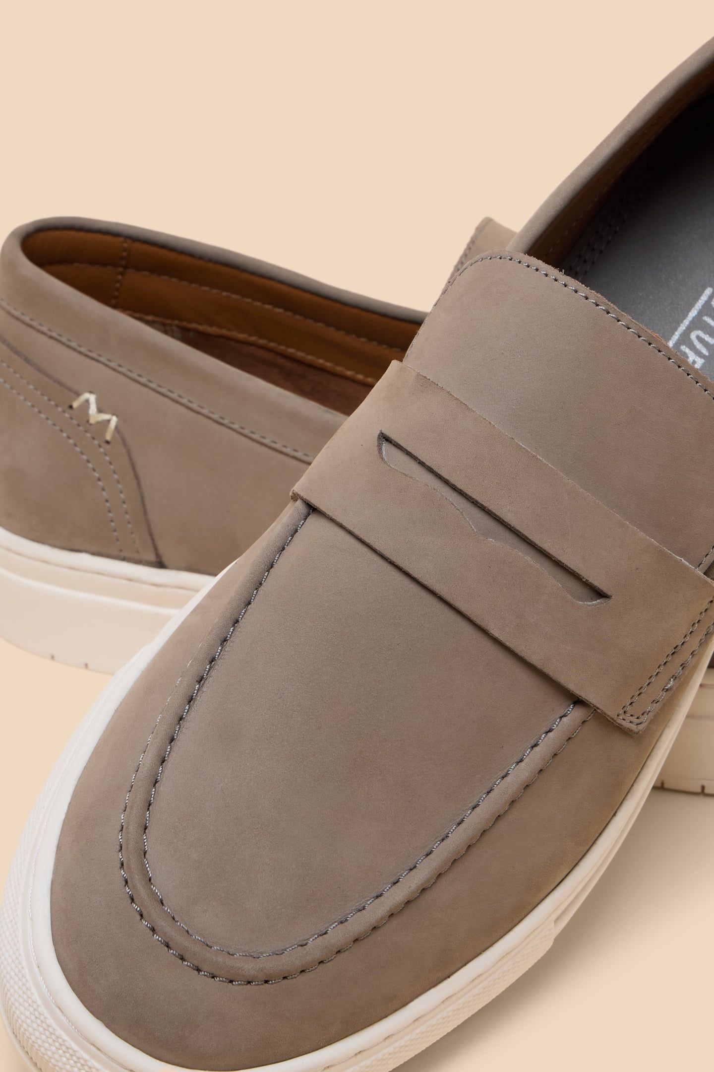 LENNY LEATHER LOAFER MID GREY 4