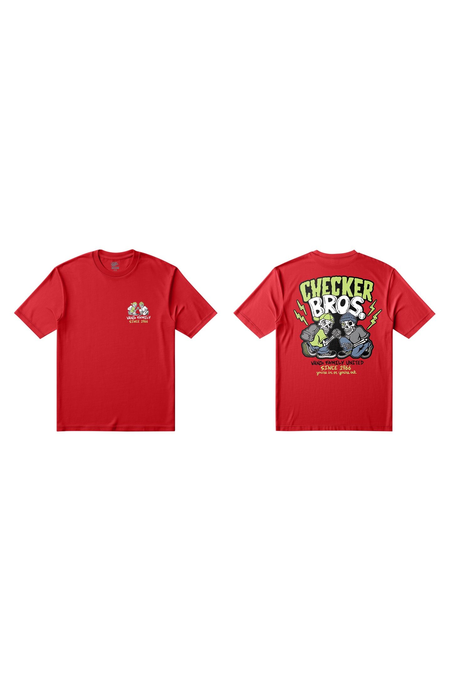 BOYS CHECKER BROS SS TEE RACING RED 6