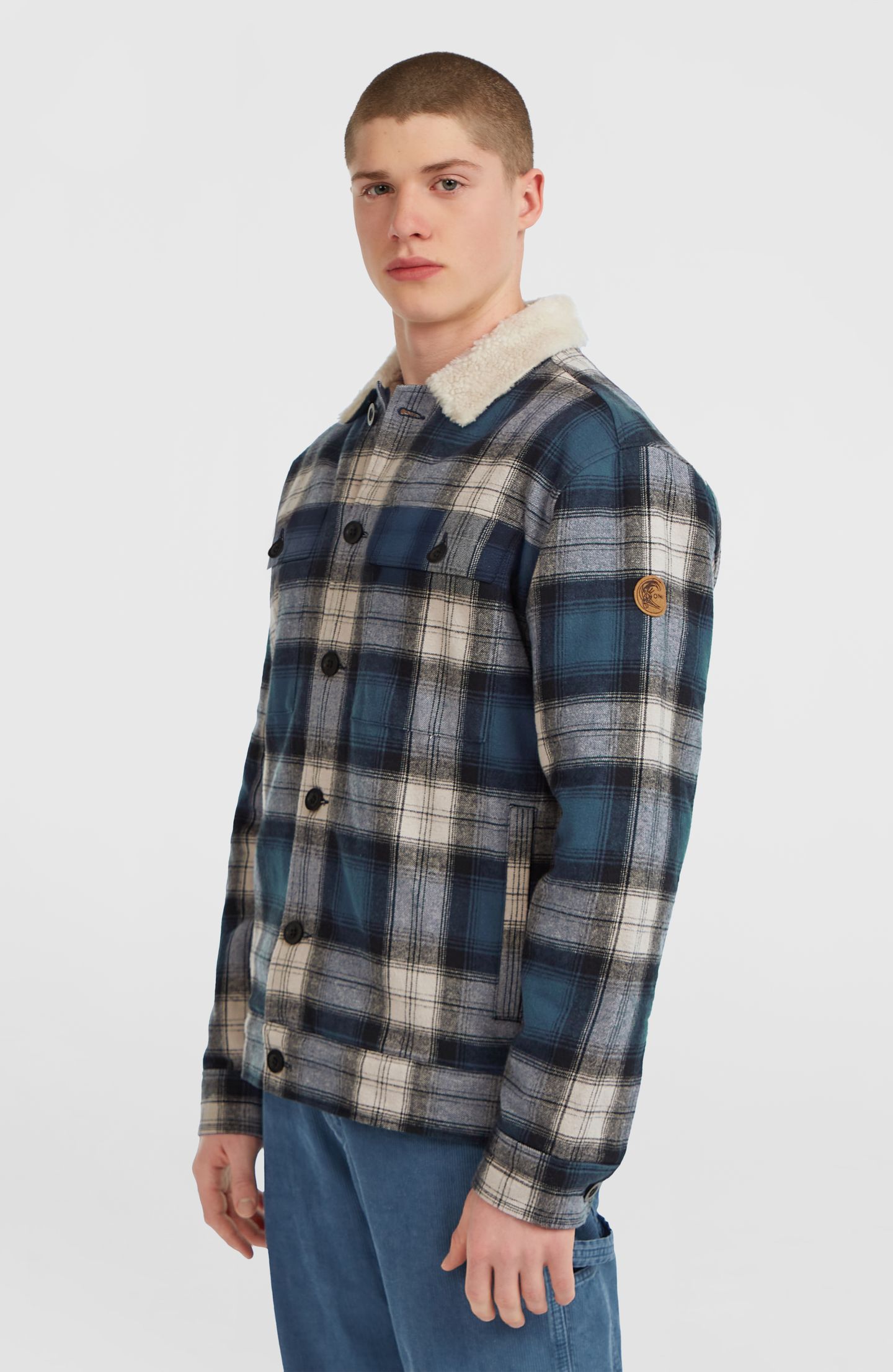 O'RIGINALS FLEECE LINED JACKET MOZART BLUE CHECK 6